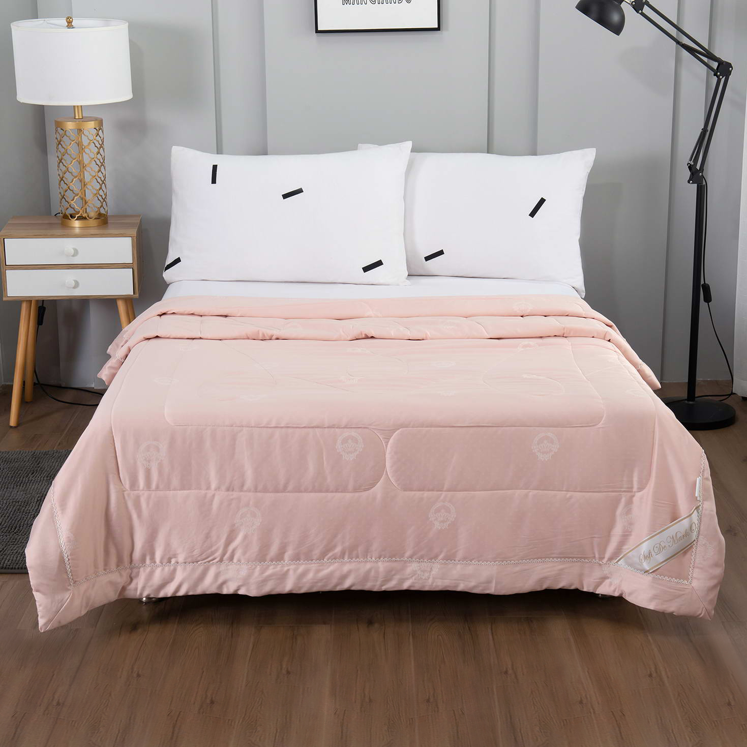 Одеяло Sofi De Marko Шарлиз карамельно 200х220 см, цвет розовый - фото 1