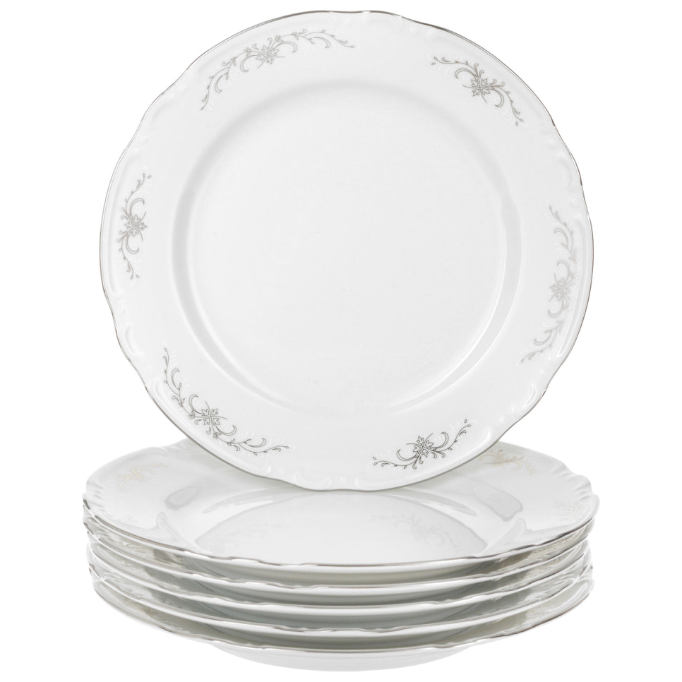 Набор мелких тарелок Thun Constance Серый орнамент 21 см 6 шт набор десертных тарелок thun 1794 19 см 6 шт