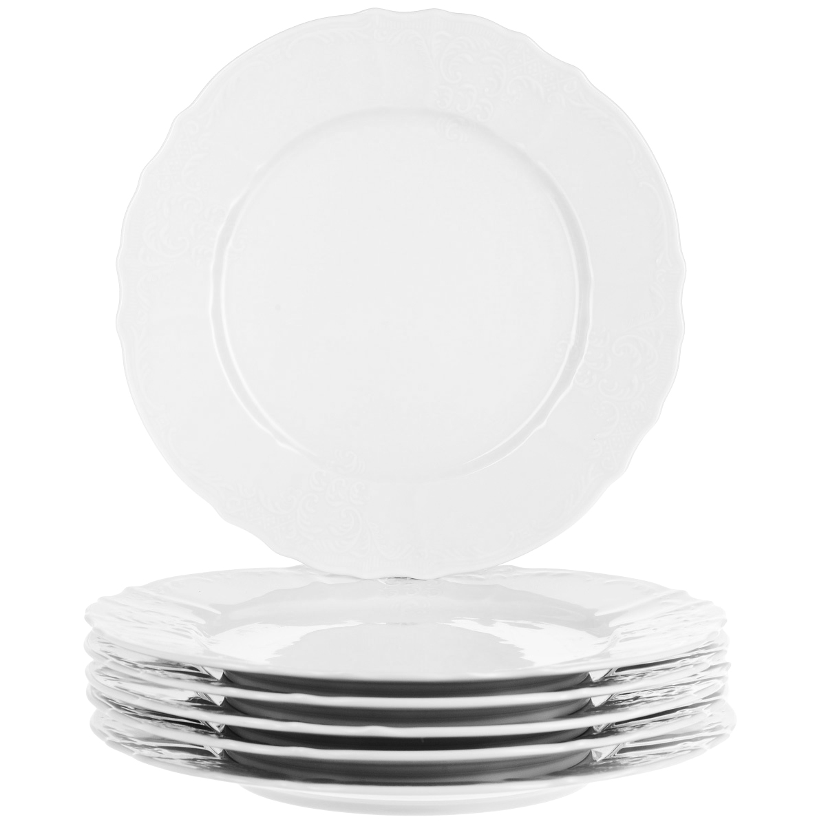 Набор мелких тарелок Bernadotte Недекорированный 27 см 6 шт набор мелких тарелок bernadotte синие вензеля 21 см 6 шт