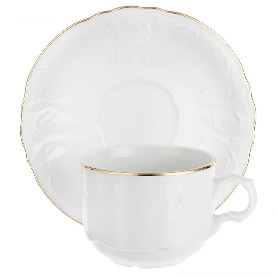 Чашка с блюдцем Bernadotte Отводка золото 240 мл чашка с блюдцем bernadotte недекорированная 180 мл