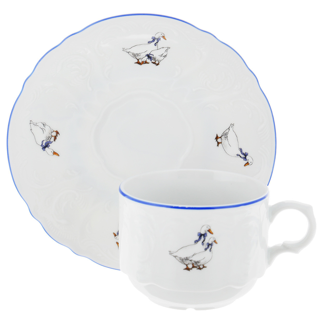 Чашка с блюдцем Bernadotte Гуси 240 мл чашка для завтрака с блюдцем spode голубая италия 560 мл