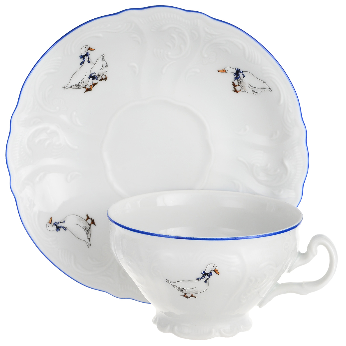 Чашка с блюдцем Bernadotte Гуси 205 мл чашка с блюдцем для супа thun 1794 гуси 335 мл 170 мм