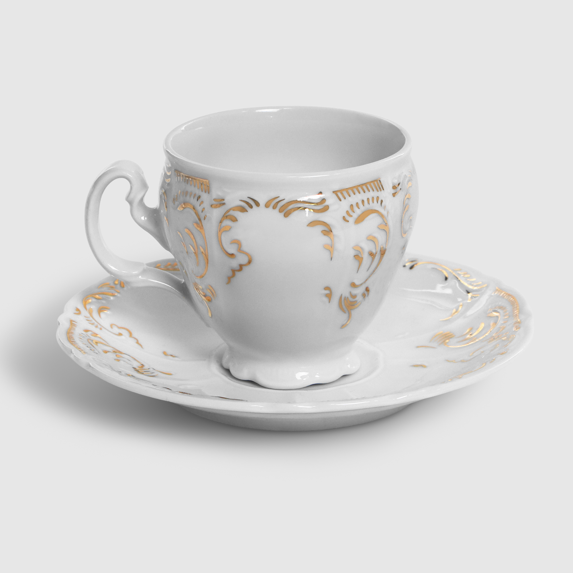 Чашка с блюдцем Bernadotte 170 мл 140 мм высокое золотой орнамент чашка с блюдцем 160 мм декор отводка золото thun1794