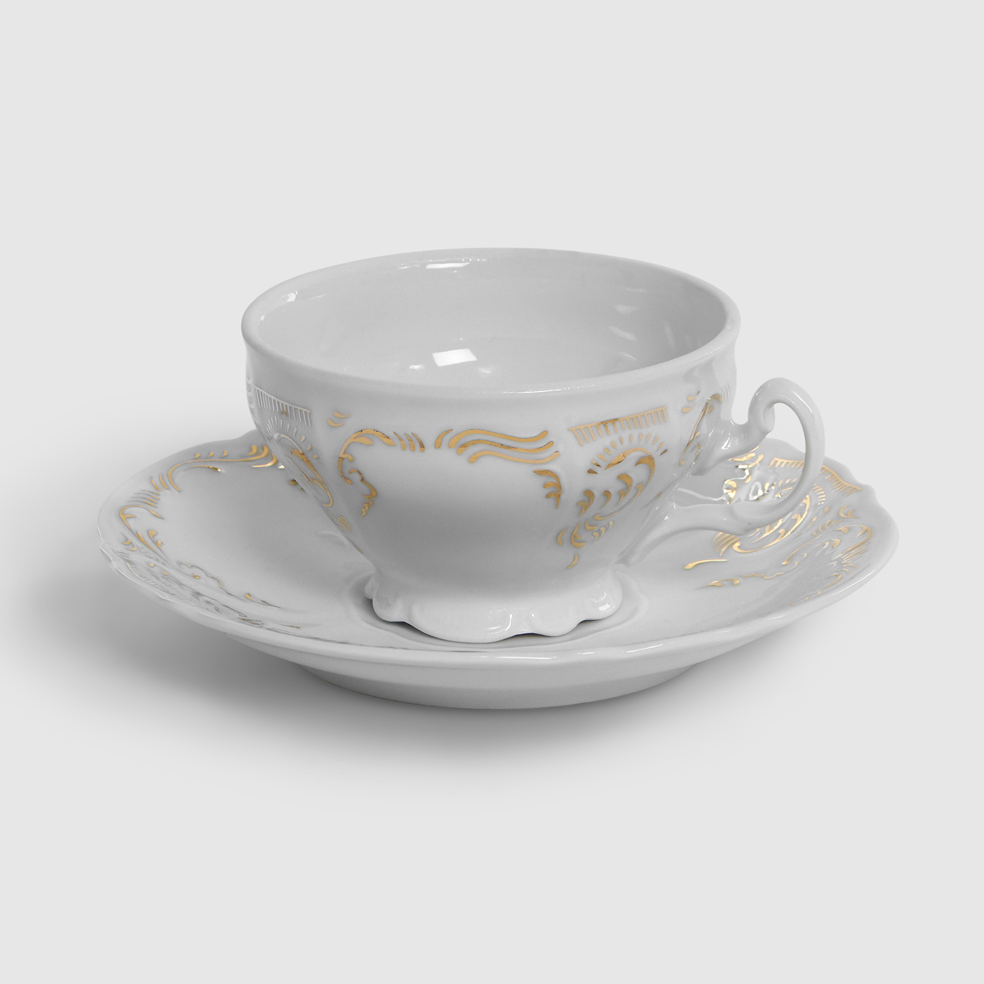 Чашка с блюдцем Bernadotte 240 мл 160 мм высокое золотой орнамент чашка с блюдцем 160 мм декор отводка золото thun1794
