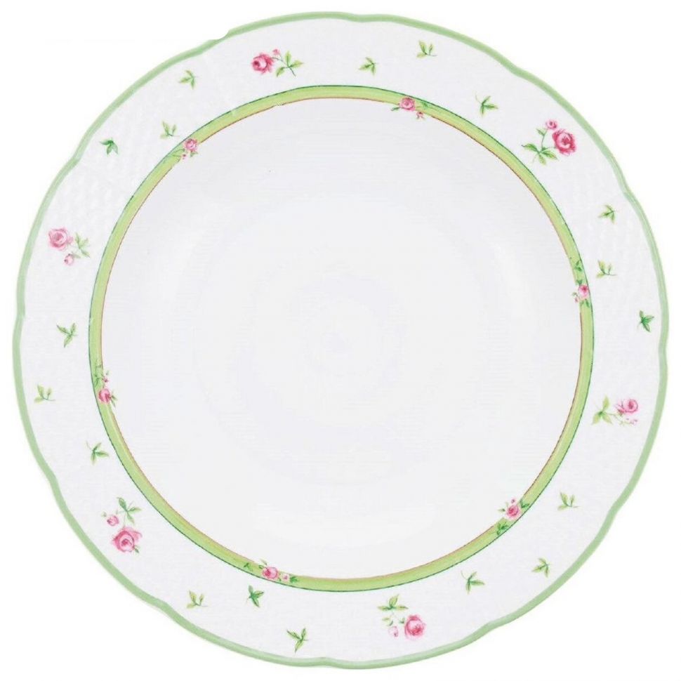Набор глубоких тарелок Thun Menuet декор Роза 23 см 6 шт набор для торта thun 1794 яна серый мрамор на 6 персон