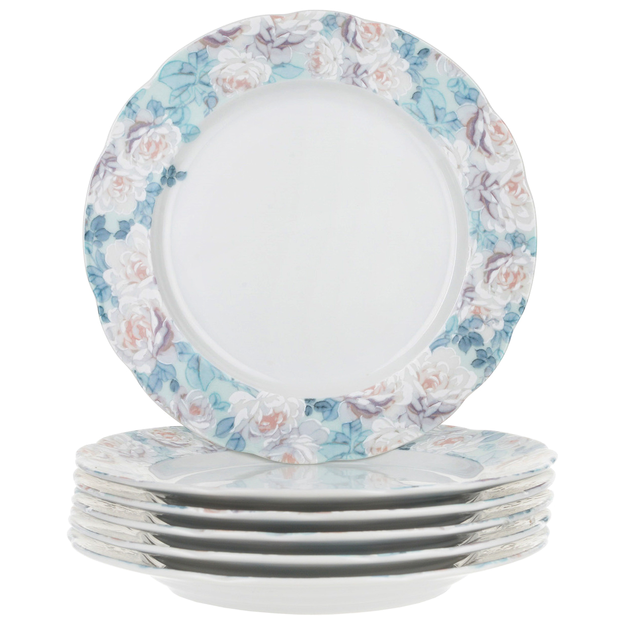 Набор десертных тарелок Thun Голубая роза 19 см 6 шт набор для творчества рисование на воде эбру