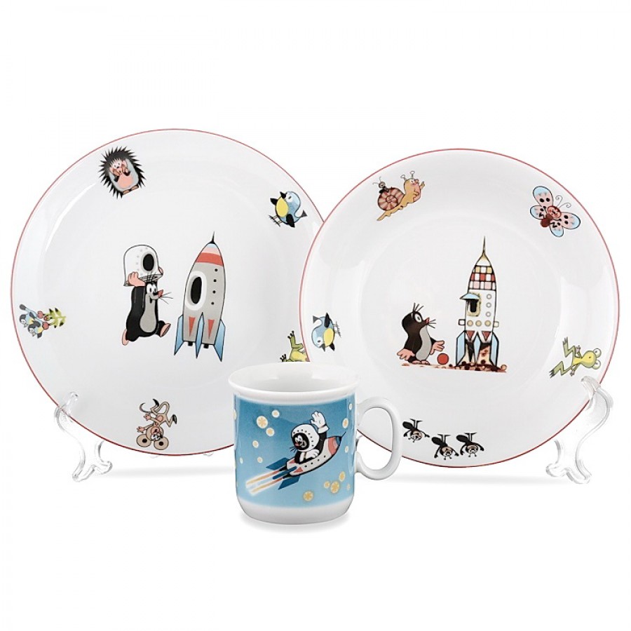 Набор детской посуды Thun Cairo Крот и ракета 3 предмета набор десертных тарелок thun 1794 19 см 6 шт