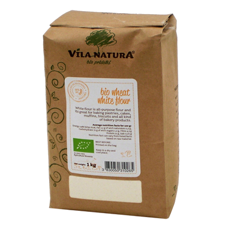 Мука пшеничная VILA NATURA Organic жерновая белая экстра 1 кг - фото 1