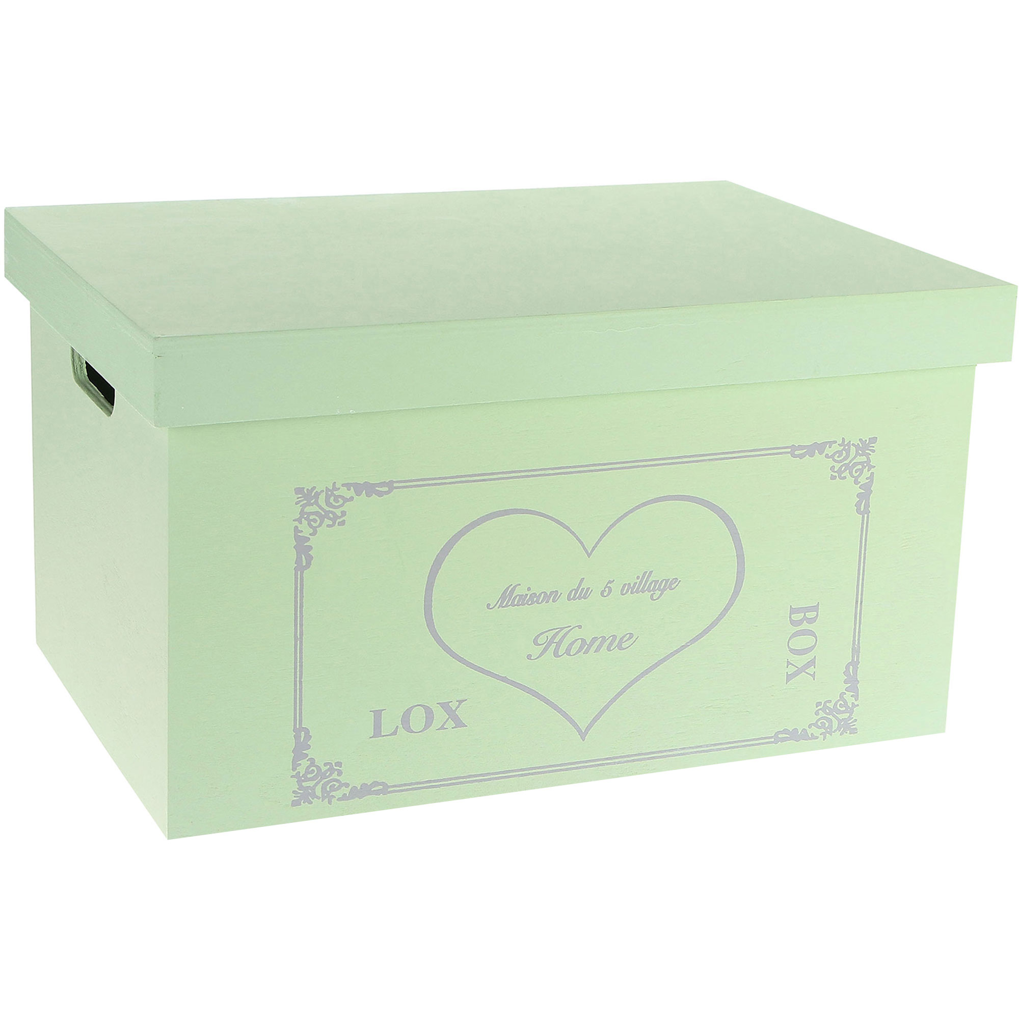 ящик для хранения zihan heart с крышкой белый р m Ящик деревянный ZIHAN Heart L 42х31х24 см мятный