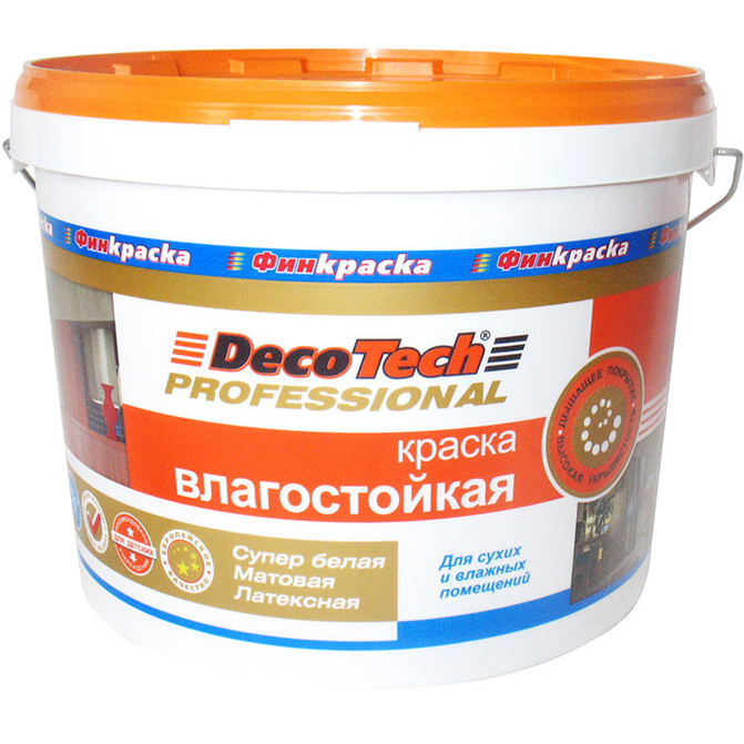 Краска Decotech Professional Влагостойкая база WA 3 л лак decotech защитно декоративный 27 кг