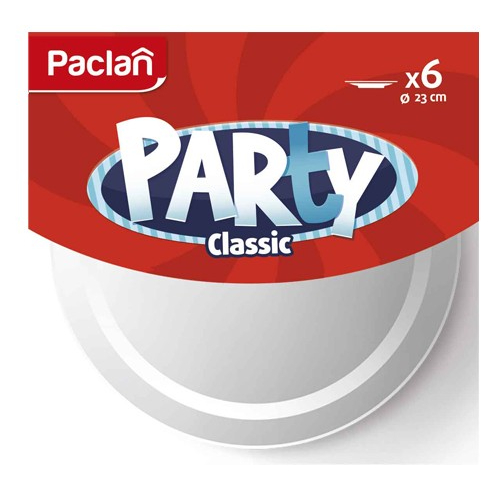 цена Набор одноразовых тарелок Paclan Party Classic 23 см 6 шт