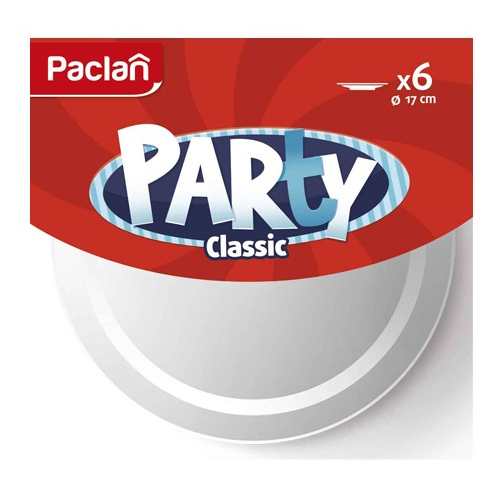 Набор одноразовых тарелок Paclan Party Classic 17 см 6 шт набор одноразовых тарелок 17 2×17 2 см квадратные плоские 6 шт цвет белый