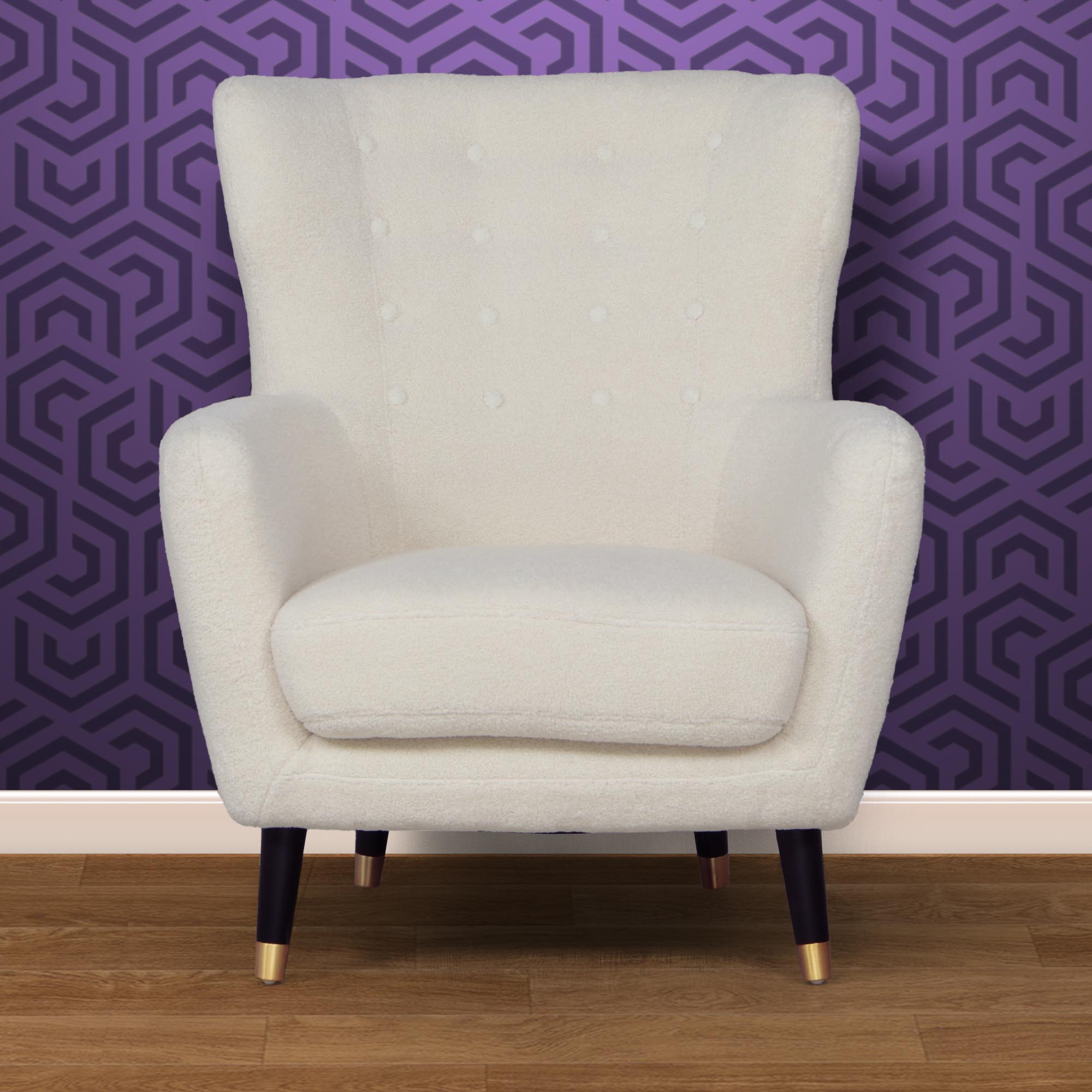 Кресло Liyasi Элфи белое 80x81x93 см, цвет черный - фото 3