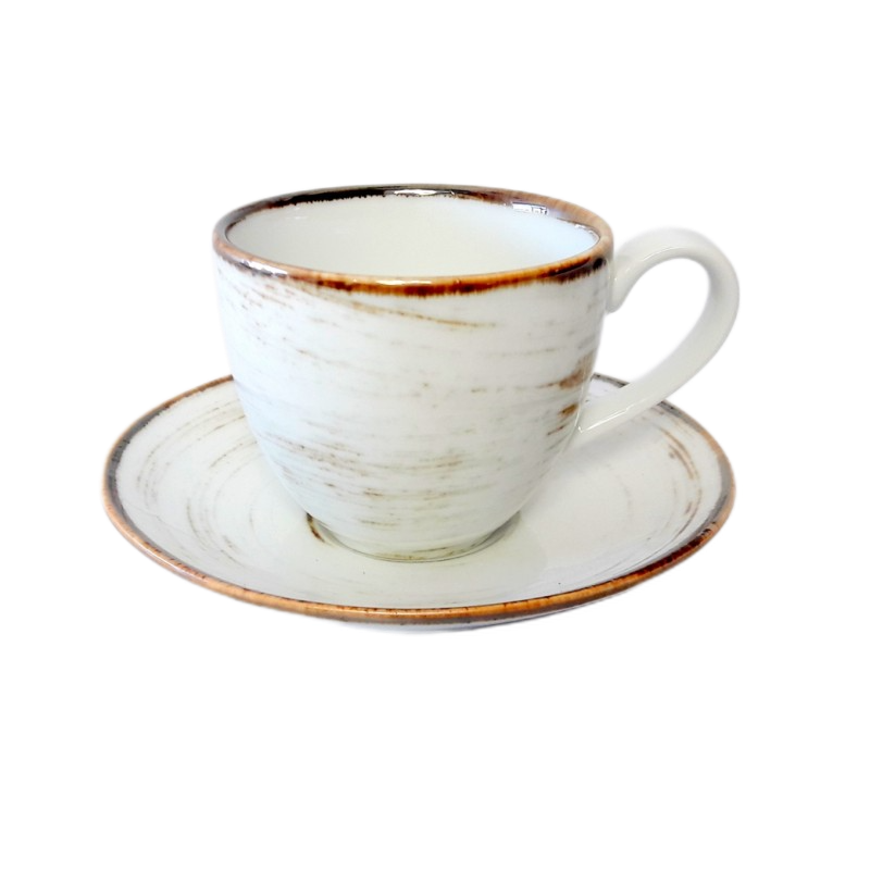 Чашка с блюдцем Porcelana Bogucice Alumina Nostalgia White 0,3л 16 см