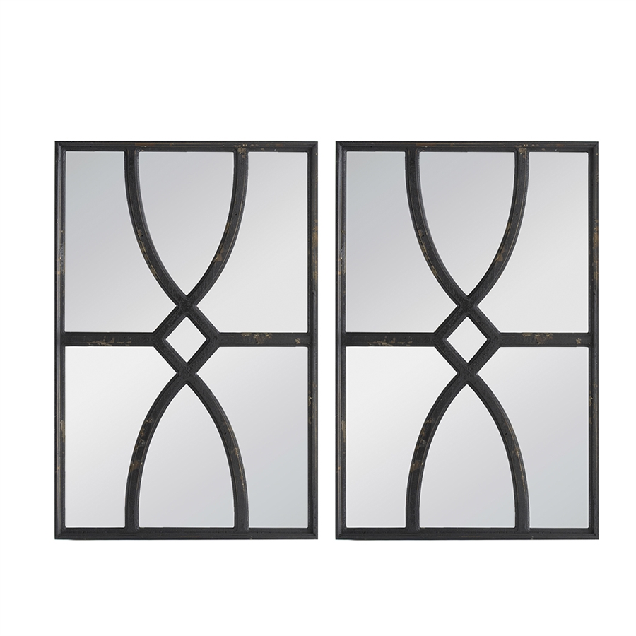 Зеркало Glasar набор 2 предмета 40x3x60 см чёрный зеркало в раме мозаика прямоугольное 60х160 см цвет чёрный