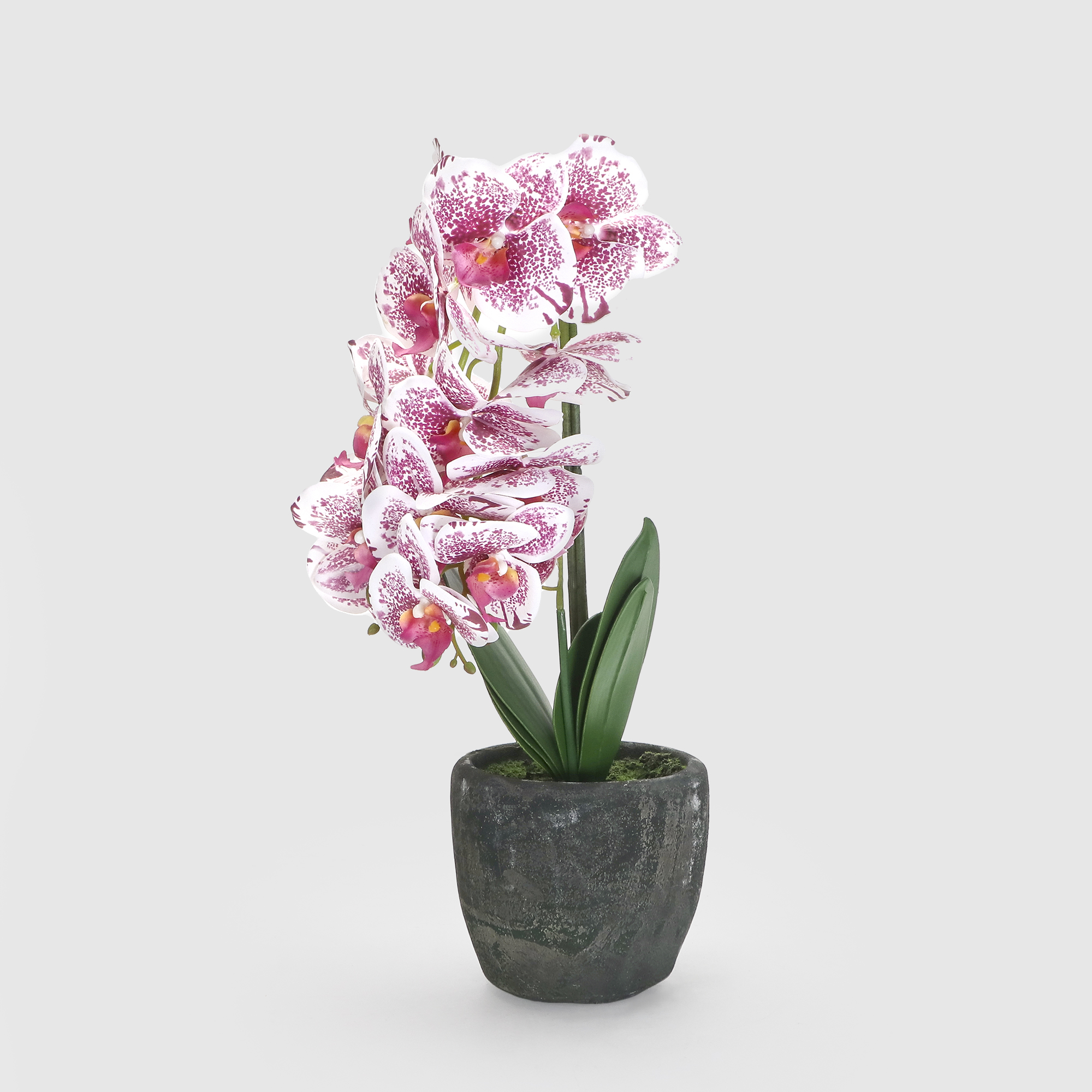 Цветок искусственный Орхидея в горшке 3 цвета 54 см
