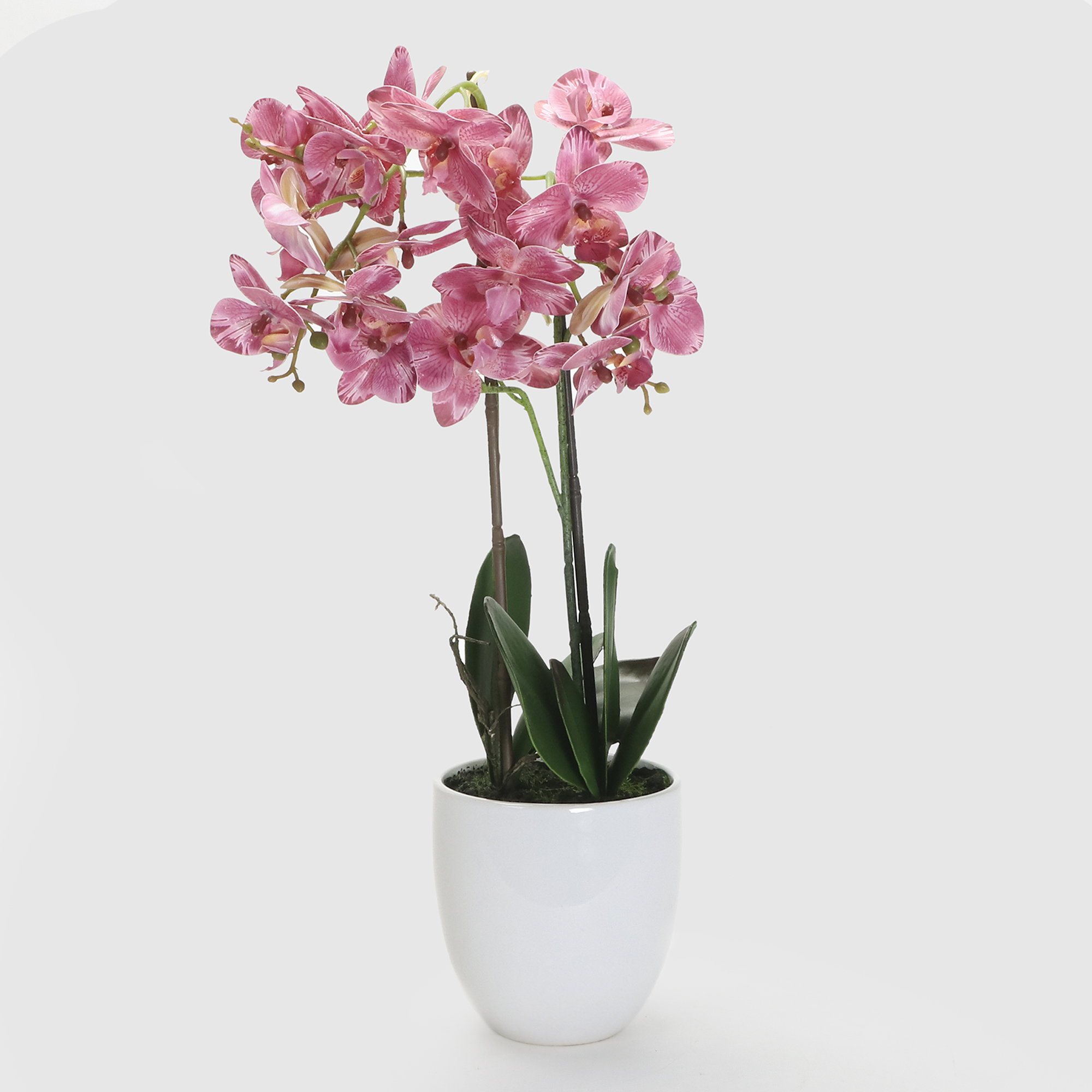 Цветок искусственный Орхидея в горшке 2 цвета 58 см