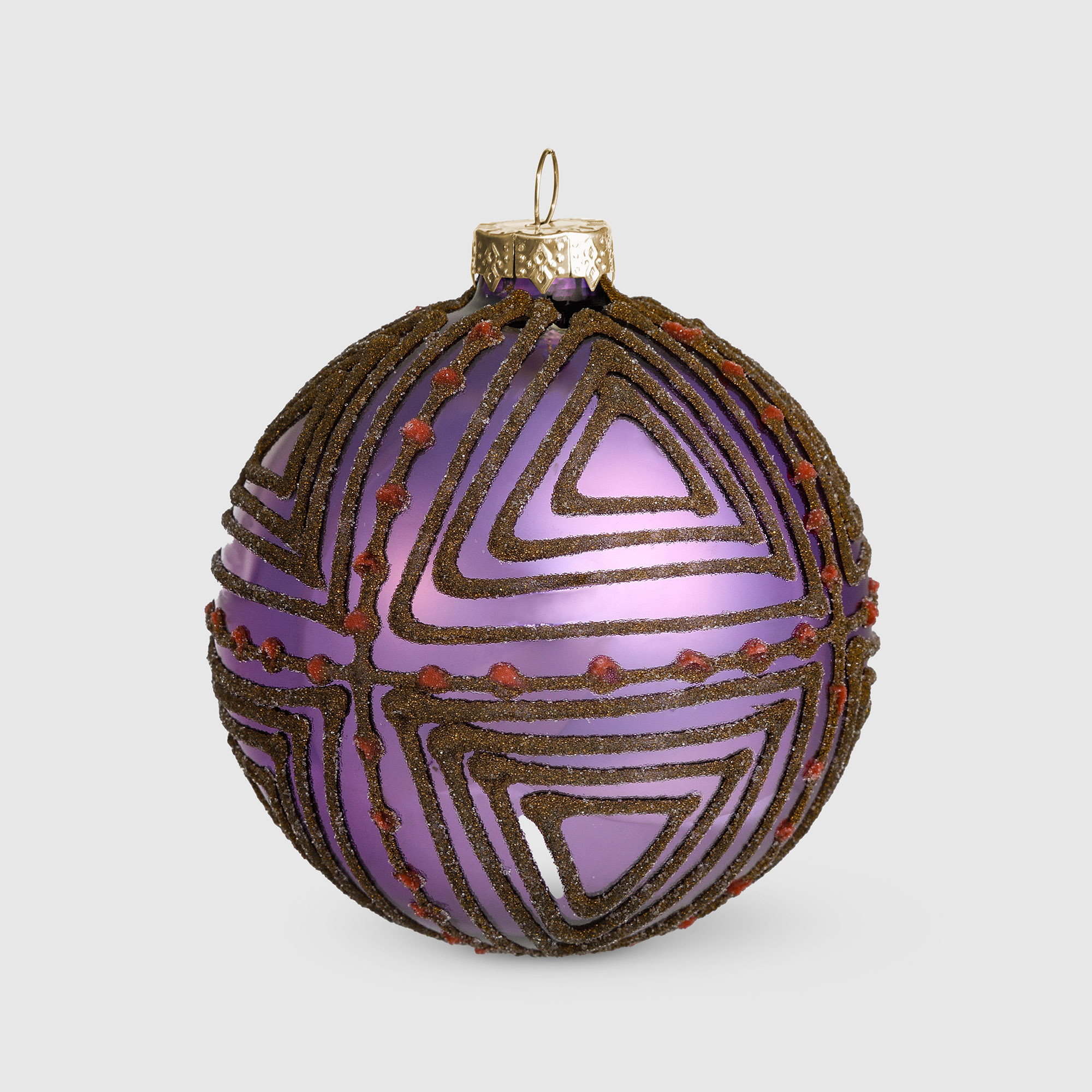 Шар новогодний Baoying yiwen фиолетовый на елку 8 см