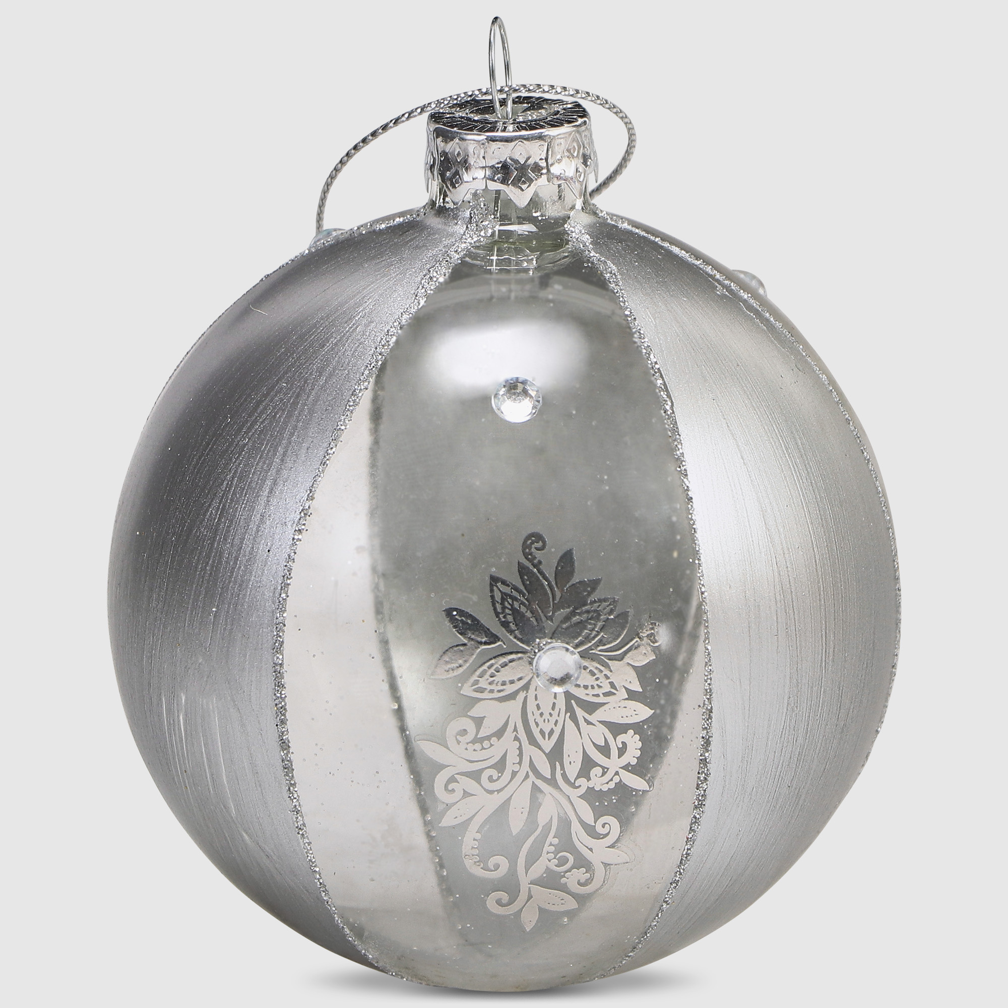 Шар новогодний Baoying yiwen на елку белый прозрачный 8 см