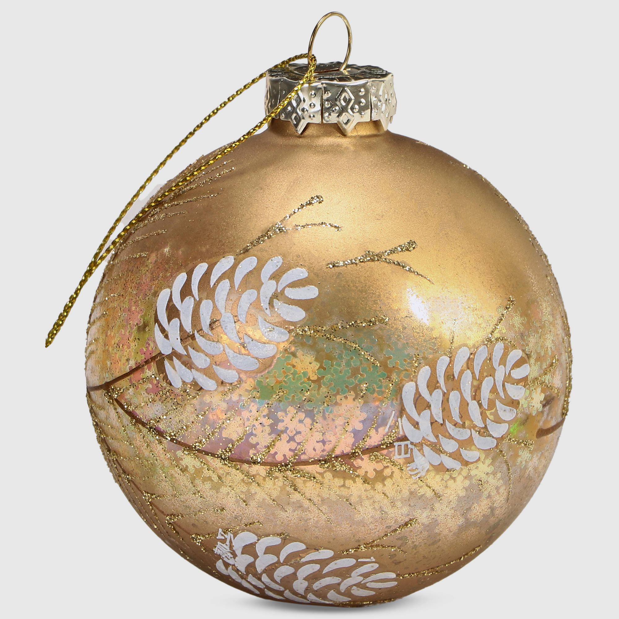 Шар новогодний на елку Baoying yiwen золотой 8 см