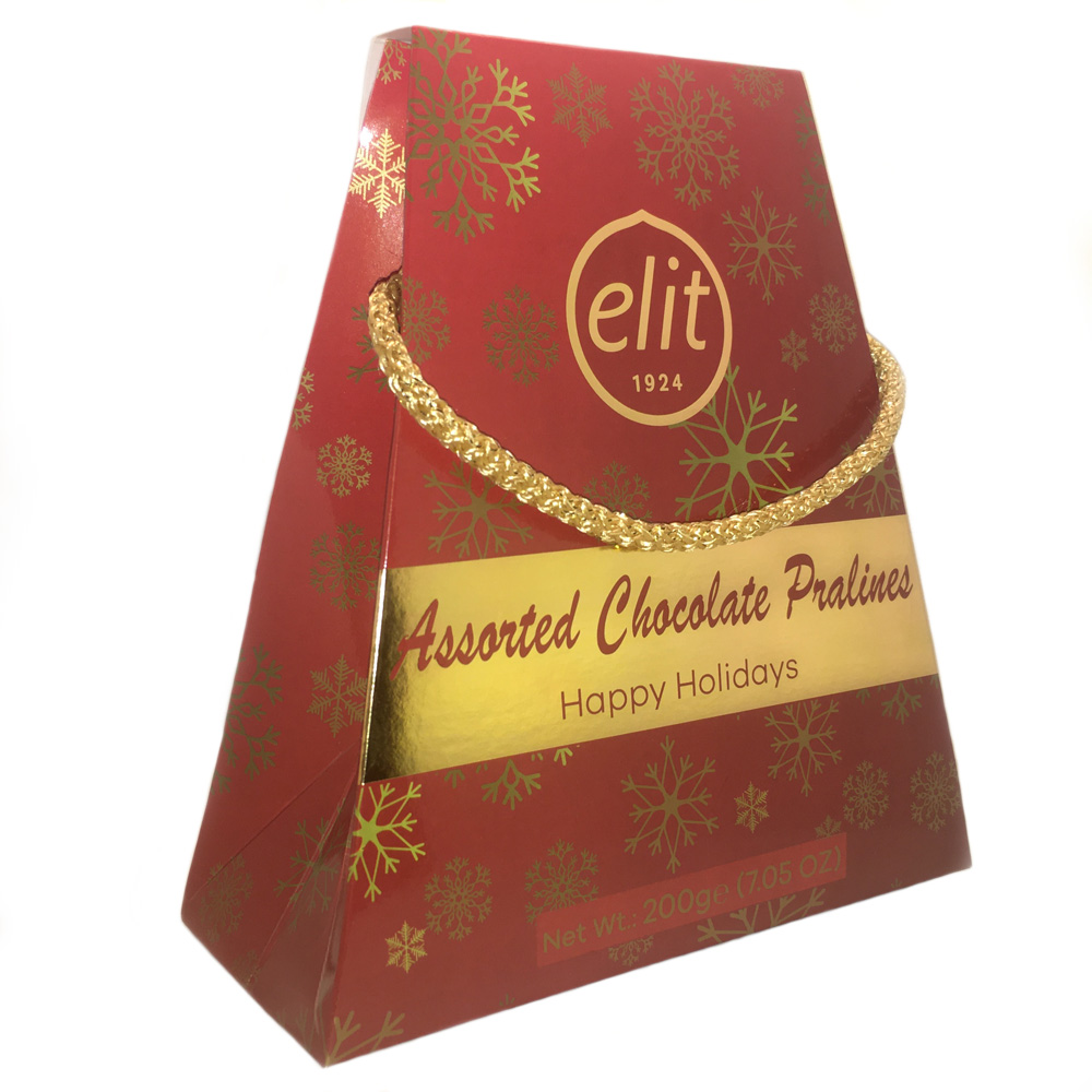 Конфеты шоколадные ELIT 1924 Happy Holidays ассорти красное, 200 г конфеты шоколадные elit 1924 ассорти серебро 365 г