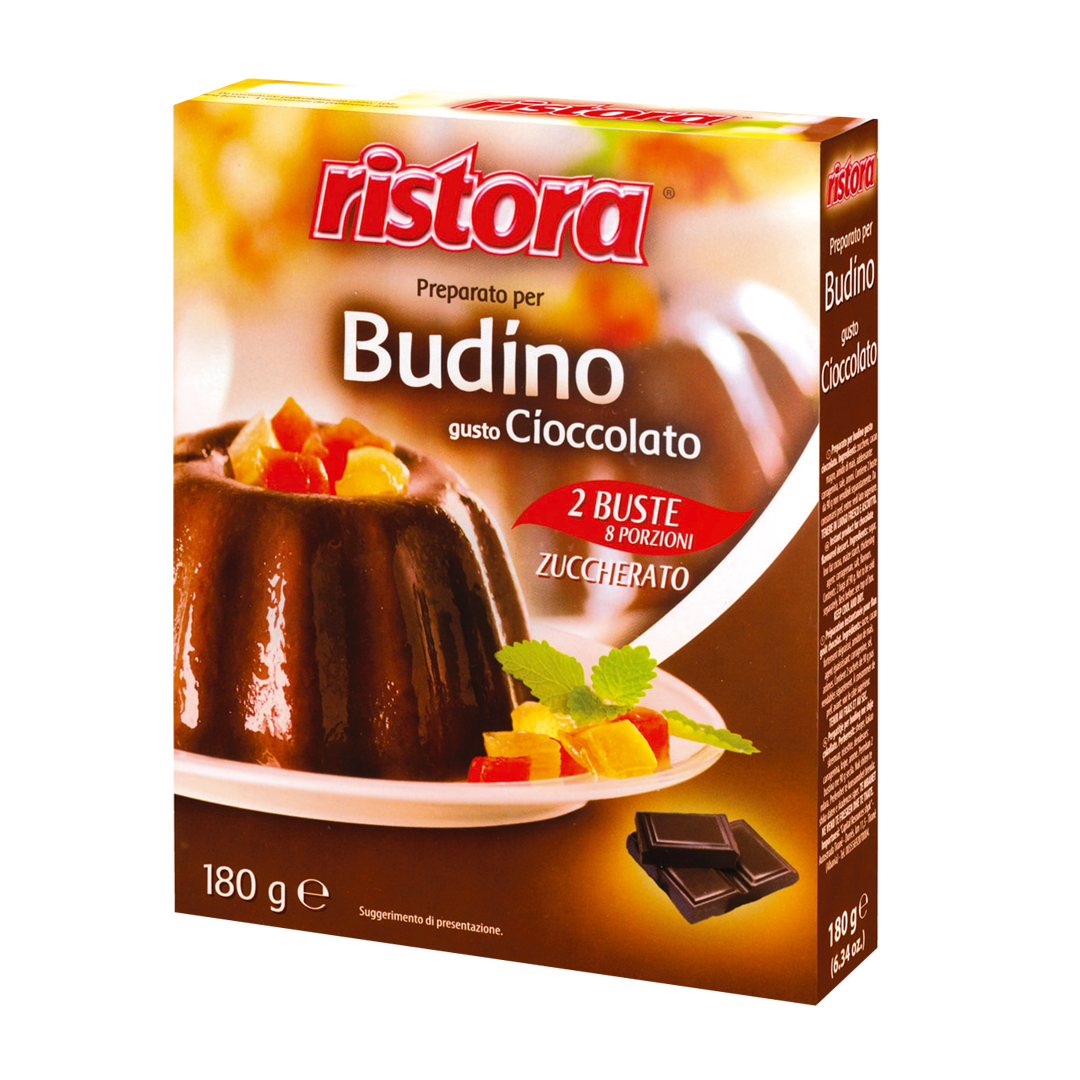 Десерт порционный RISTORA Budino gusto Cioccolato, 180 г (2шт Х 90г) шоколад красный октябрь с начинкой тройной десерт 85 г