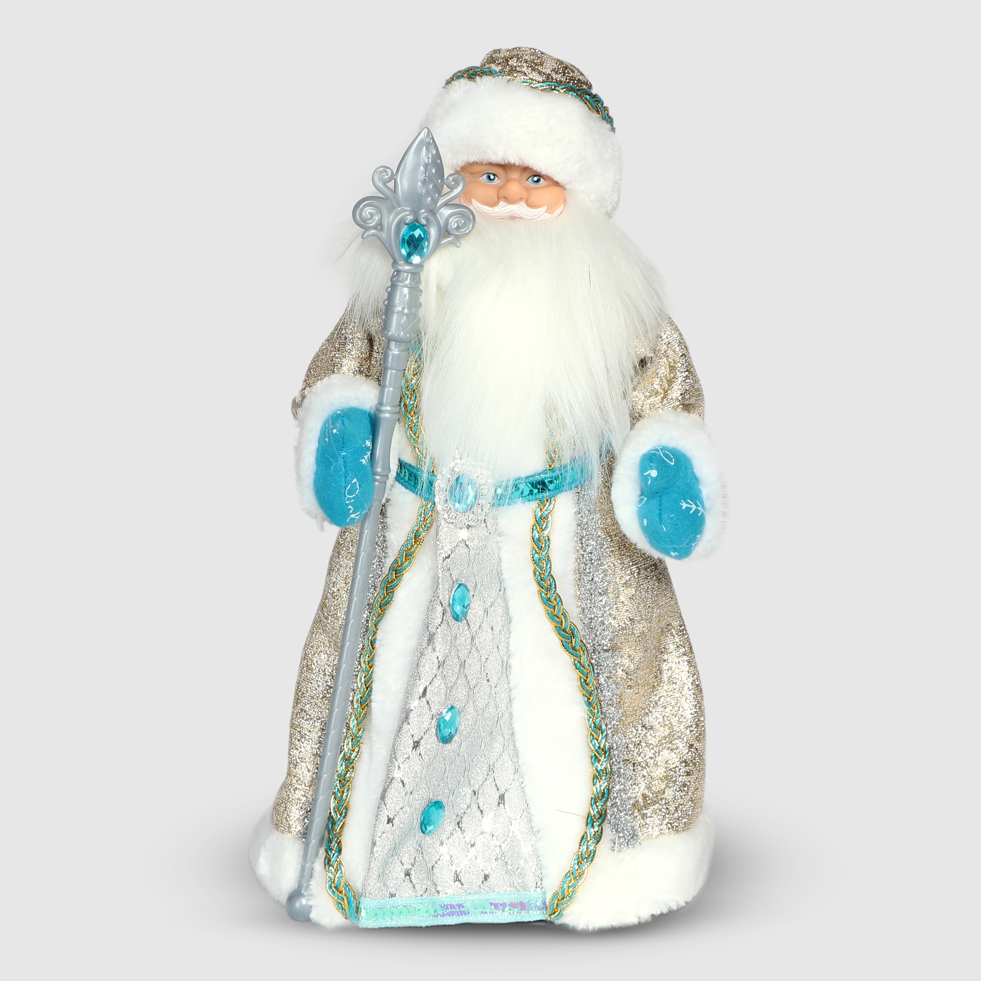 Дед мороз Sote Toys в белой шубе с мелодией 40 см