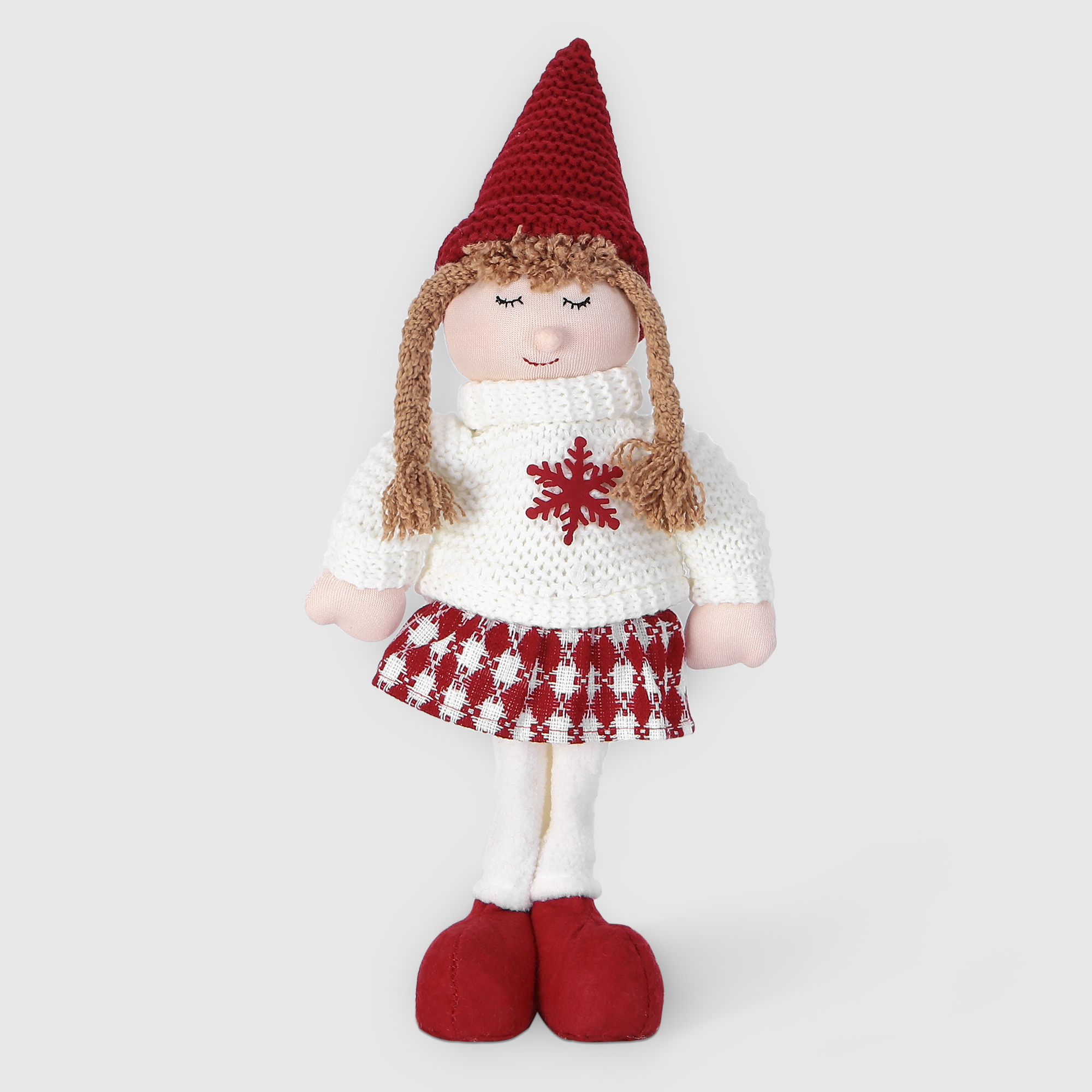 Новогодний декор Sote Toys Девочка в красной шапке 40 см