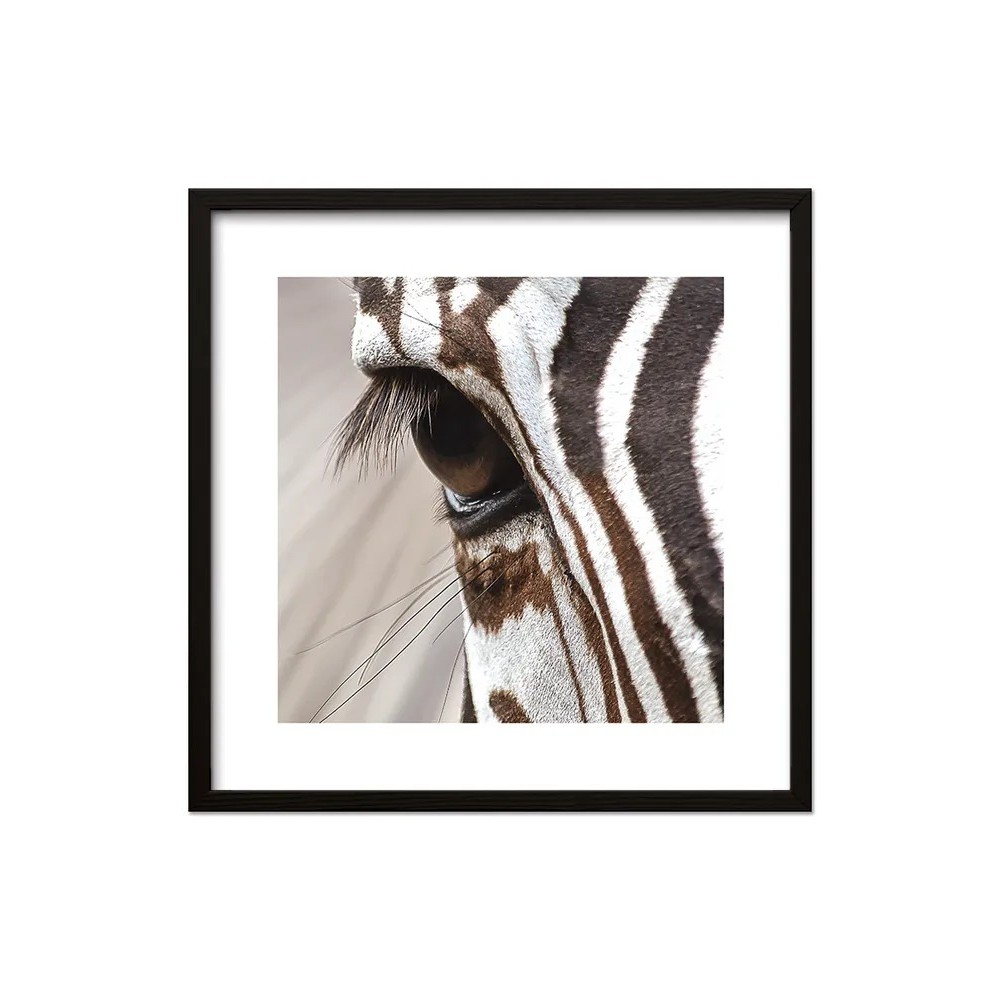 фото Постер лакарт дизайн зебра в черной деревянной раме 30х30 см