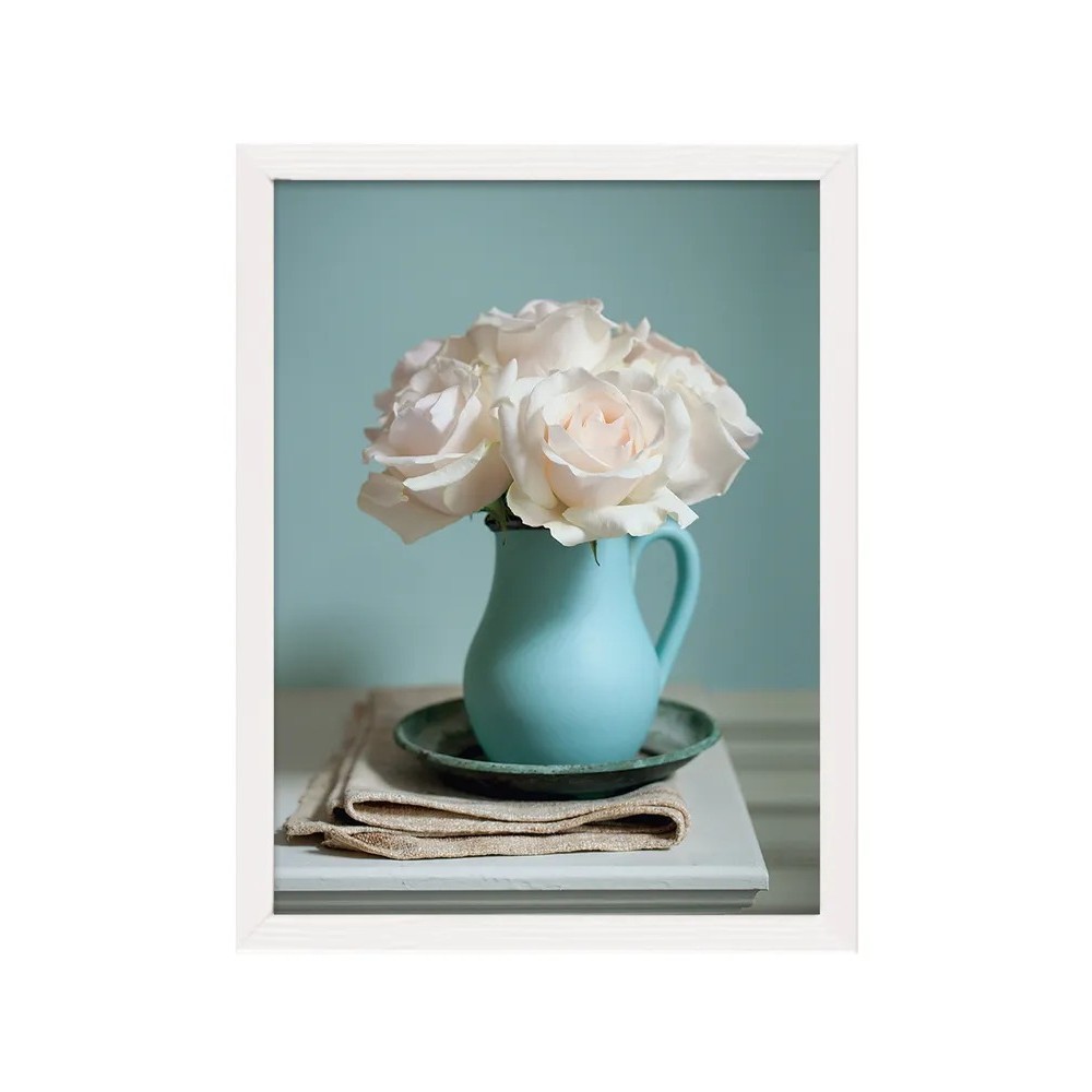 фото Постер лакарт дизайн ваза в белой деревянной раме 30х40 см