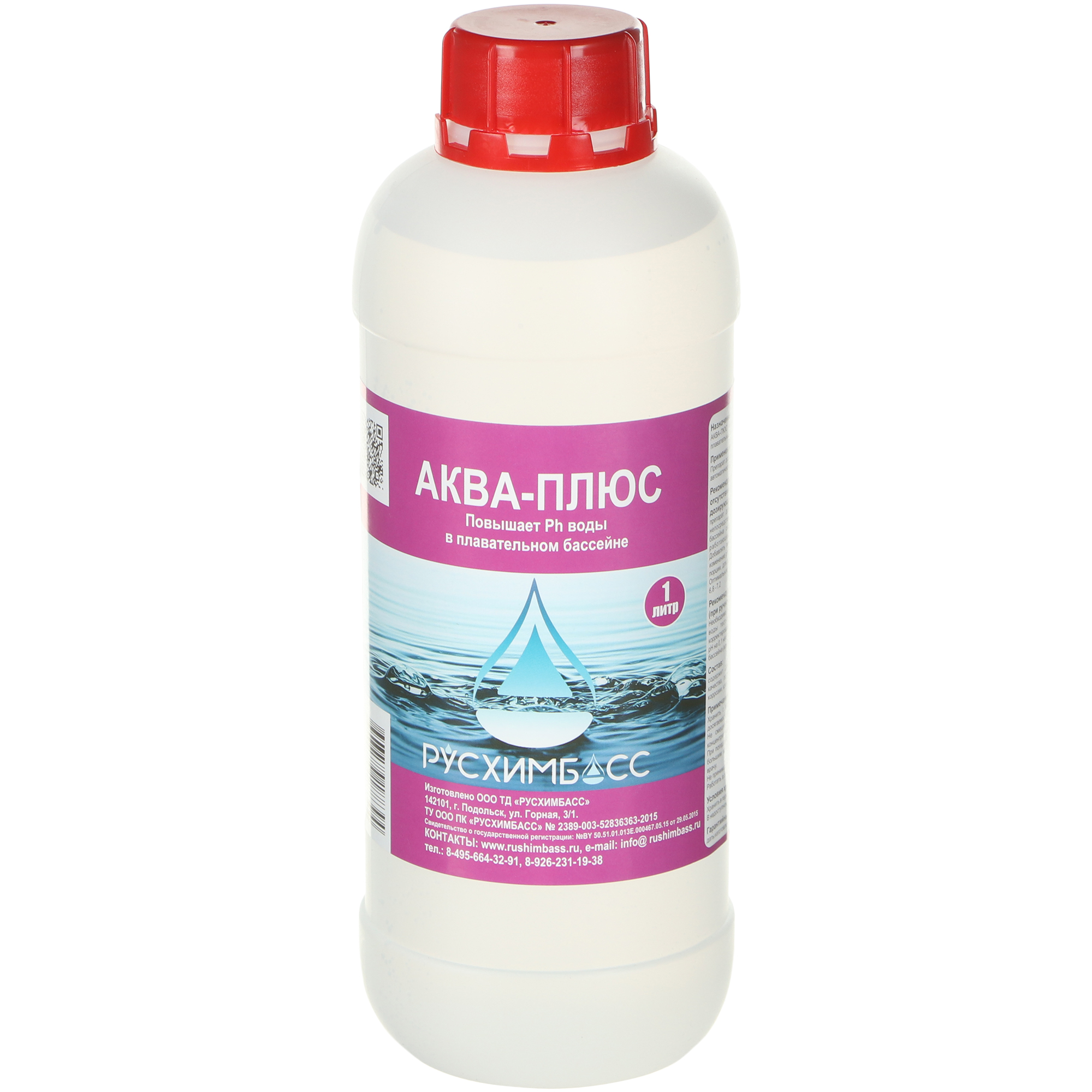 Средство для повышения pH воды Русхимбасс Аква-плюс, 1 л бутылка для воды и напитков wowbottles