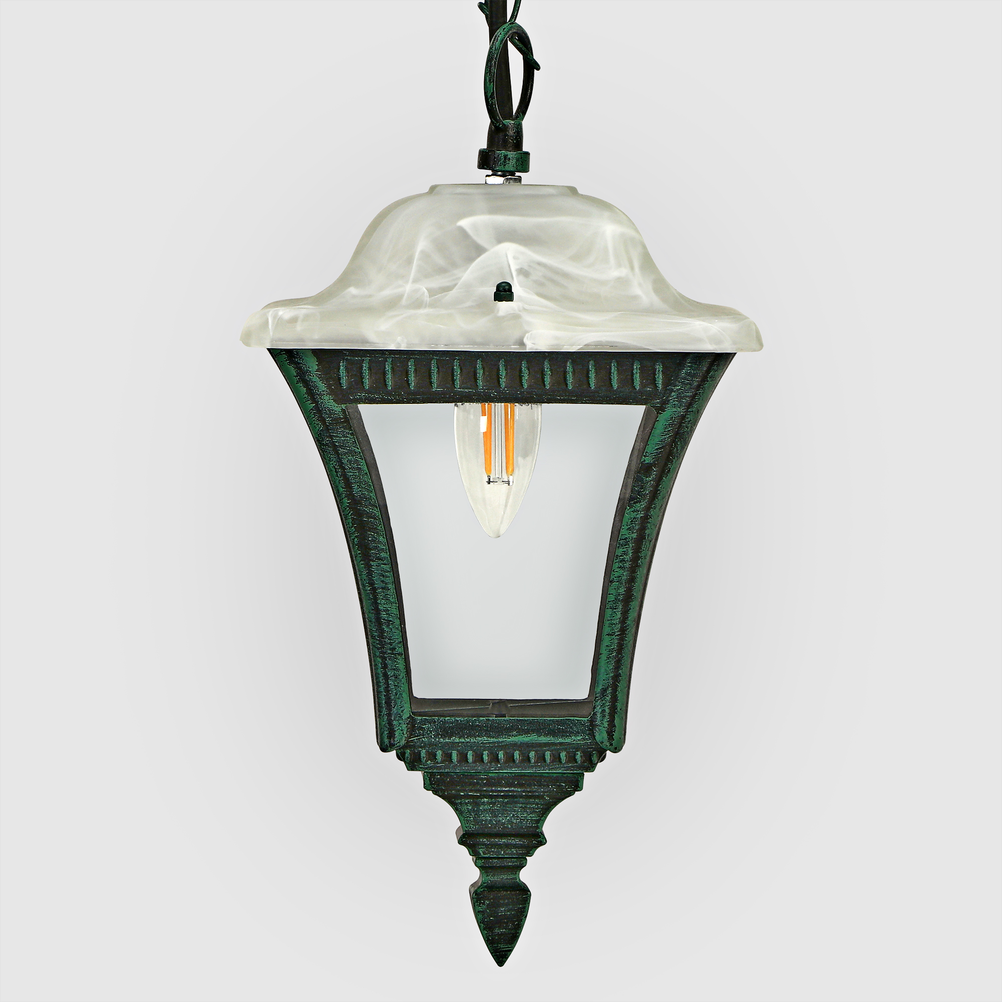 Садовый светильник Amber Lamp подвесной тёмно-зелёный (АМ8015А) бордюр садовый 20 х 900 см зелёный palisad