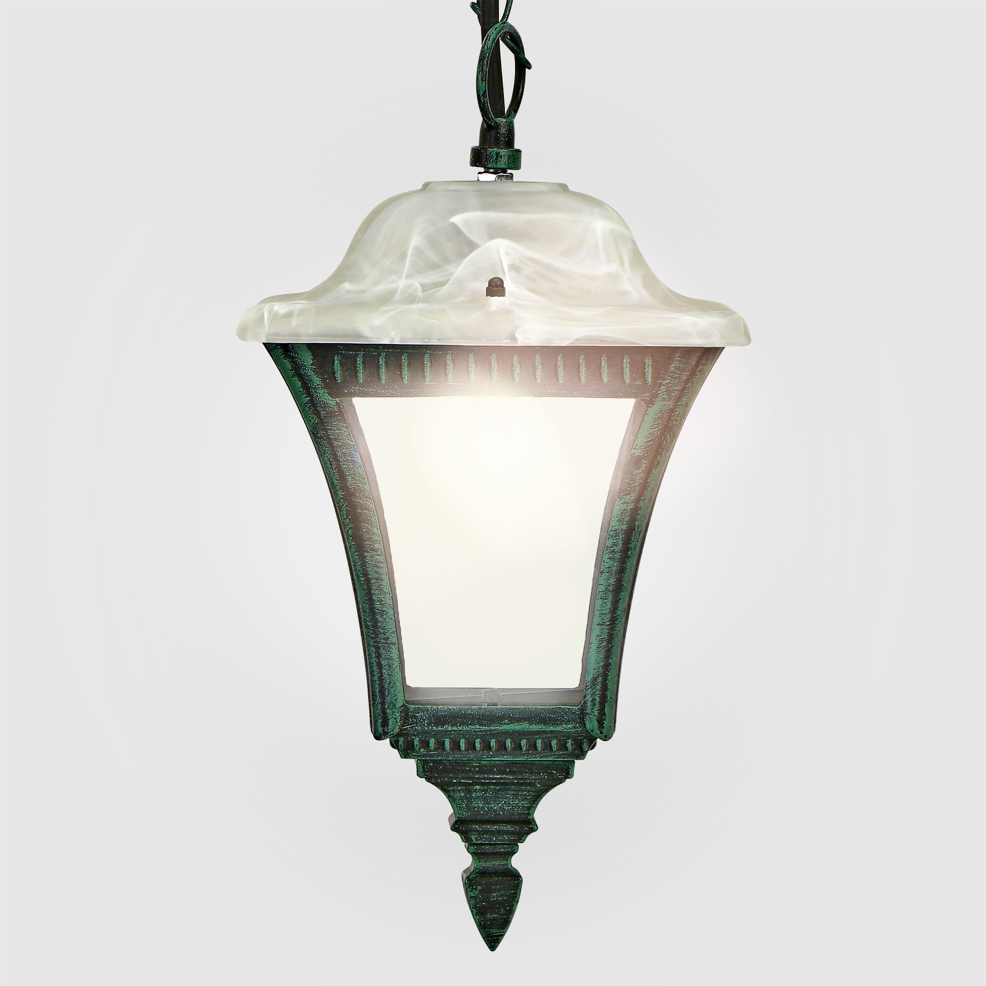 Садовый светильник Amber Lamp подвесной тёмно-зелёный (АМ8015А), цвет белый - фото 3