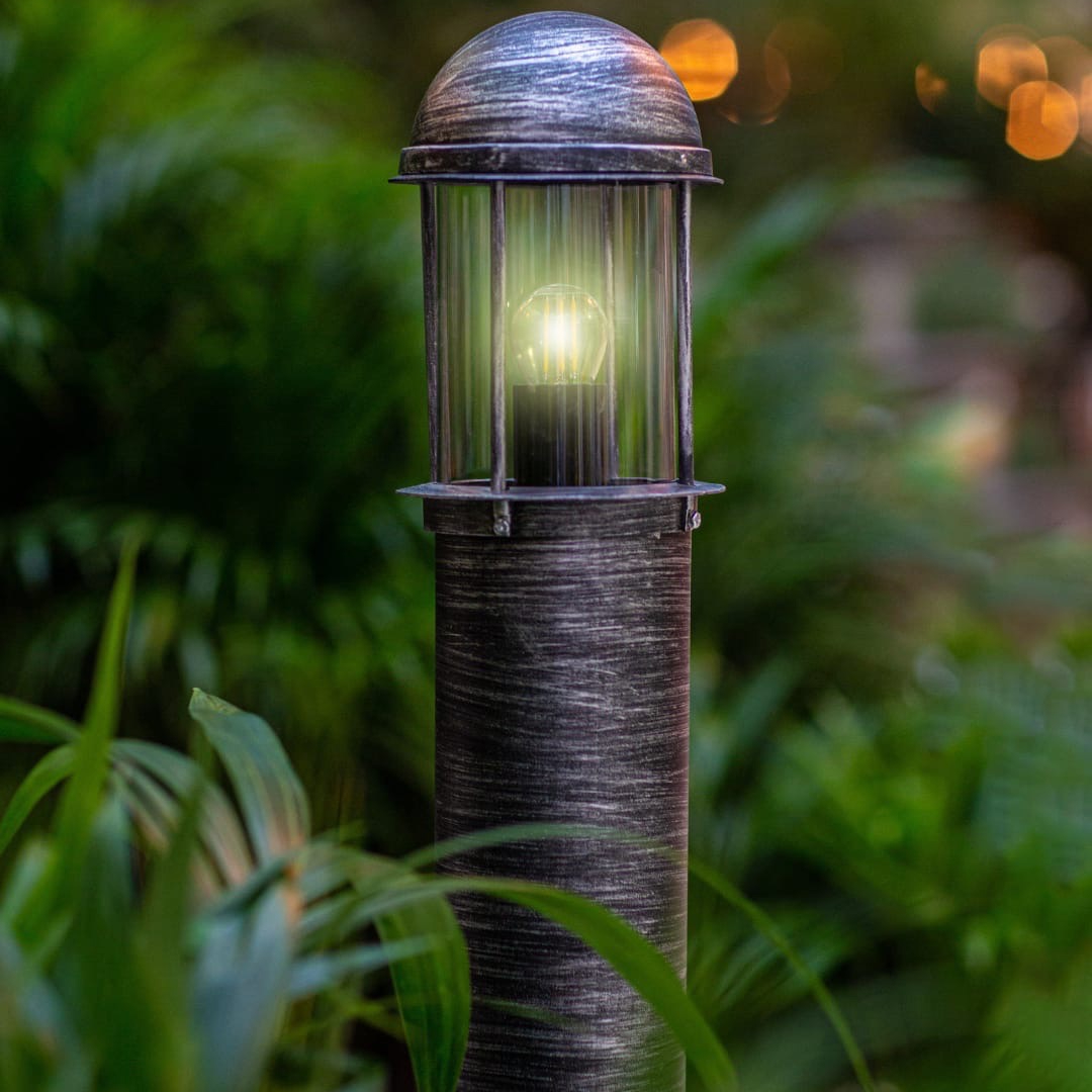 Светильник напольный садовый Amber Lamp 8072 черное серебро - фото 5