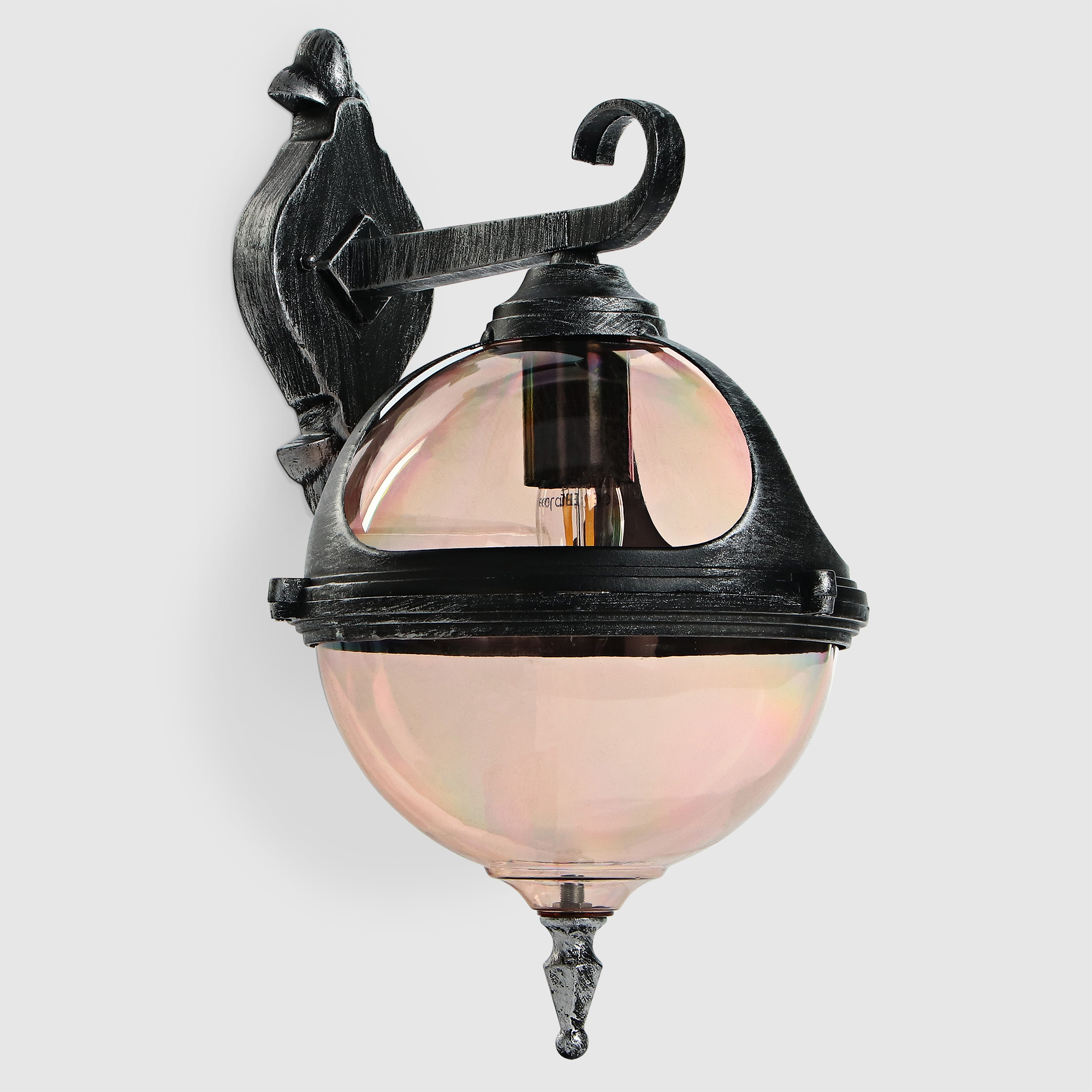 Светильник настенный Amber Lamp 8261B садовый, черное серебро, цвет шампань - фото 1