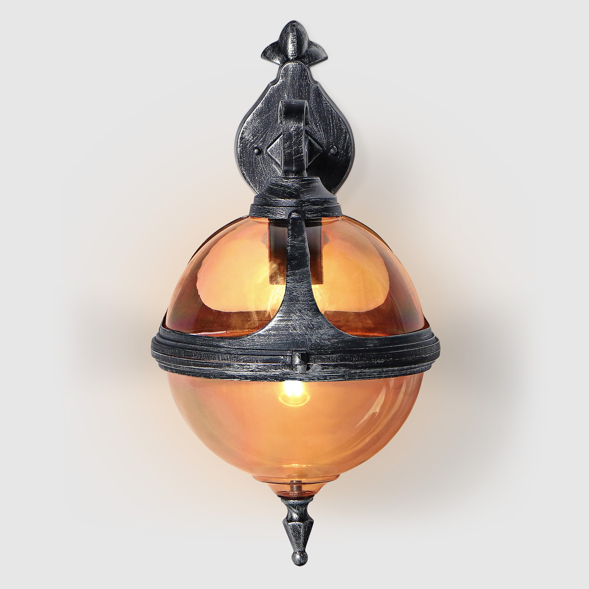 Светильник настенный Amber Lamp 8261B садовый, черное серебро, цвет шампань - фото 3