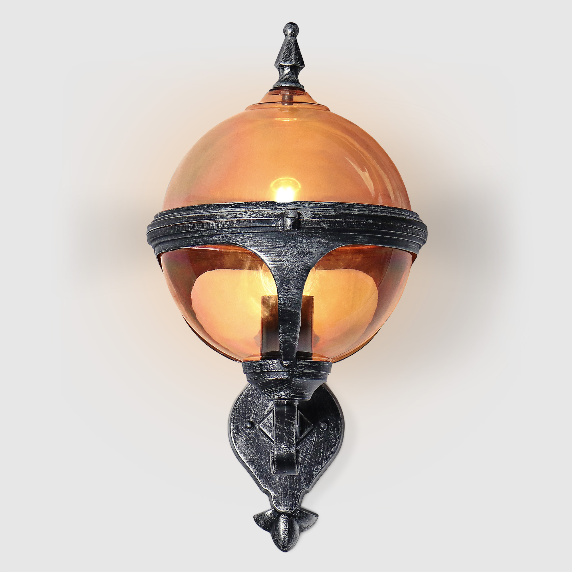 Светильник настенный Amber Lamp 8262B садовый, черное серебро, цвет шампань - фото 3