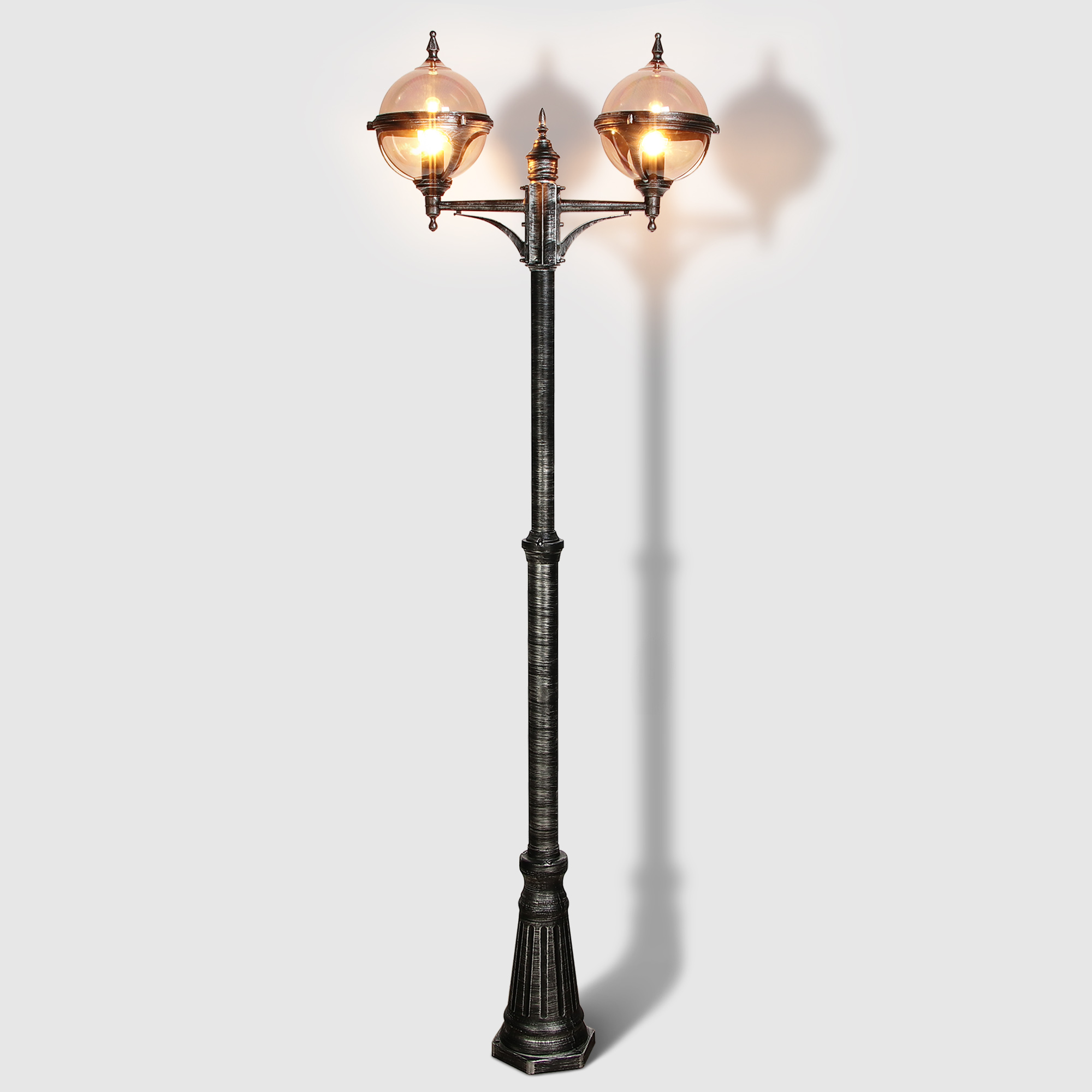Светильник садовый Amber Lamp 9122B напольный IP44 E27 100Вт, черное серебро, цвет черное серебро, прозрачный - фото 2