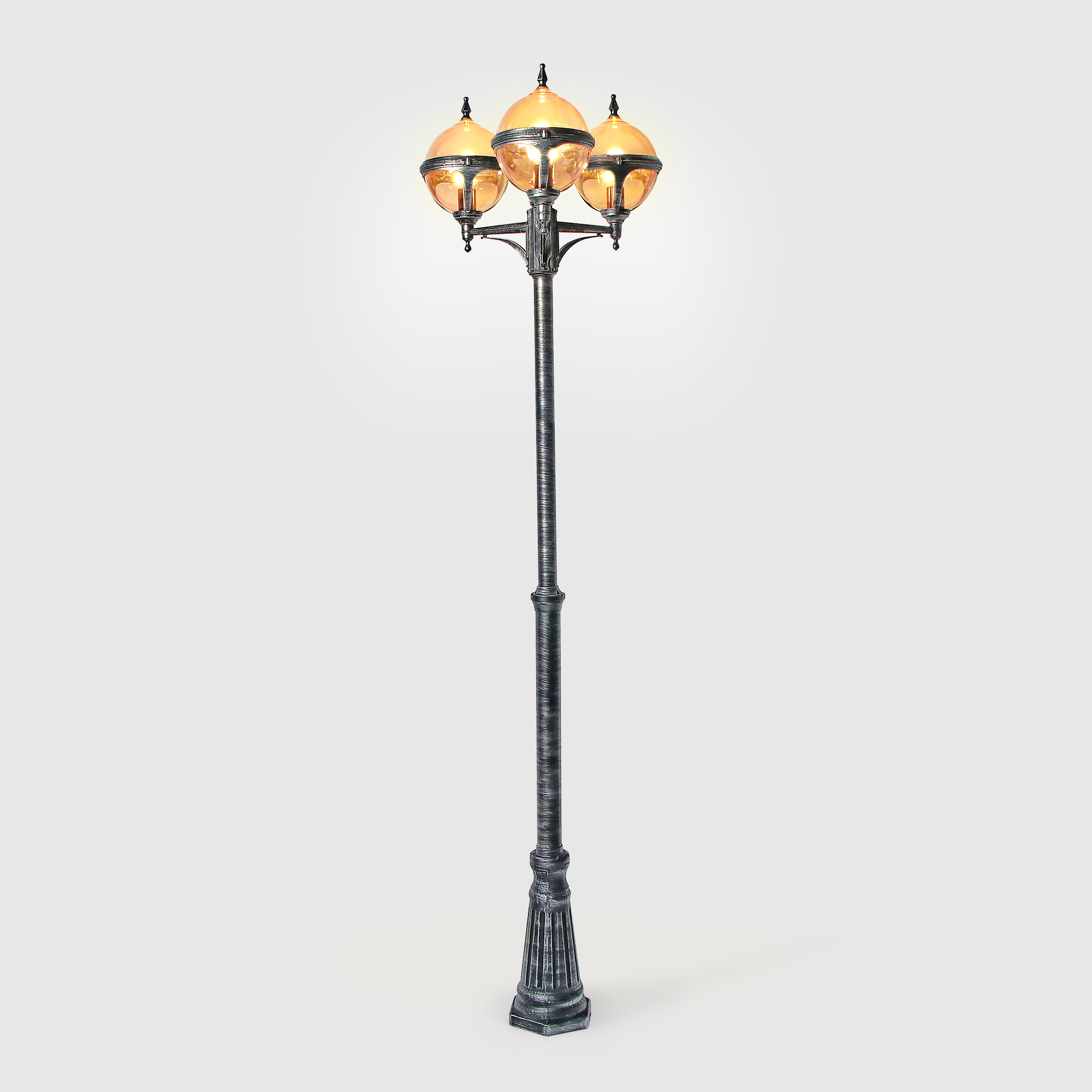 Садово-парковый светильник Amber Lamp серебряный с чёрным (9123В), цвет чёрный - фото 2