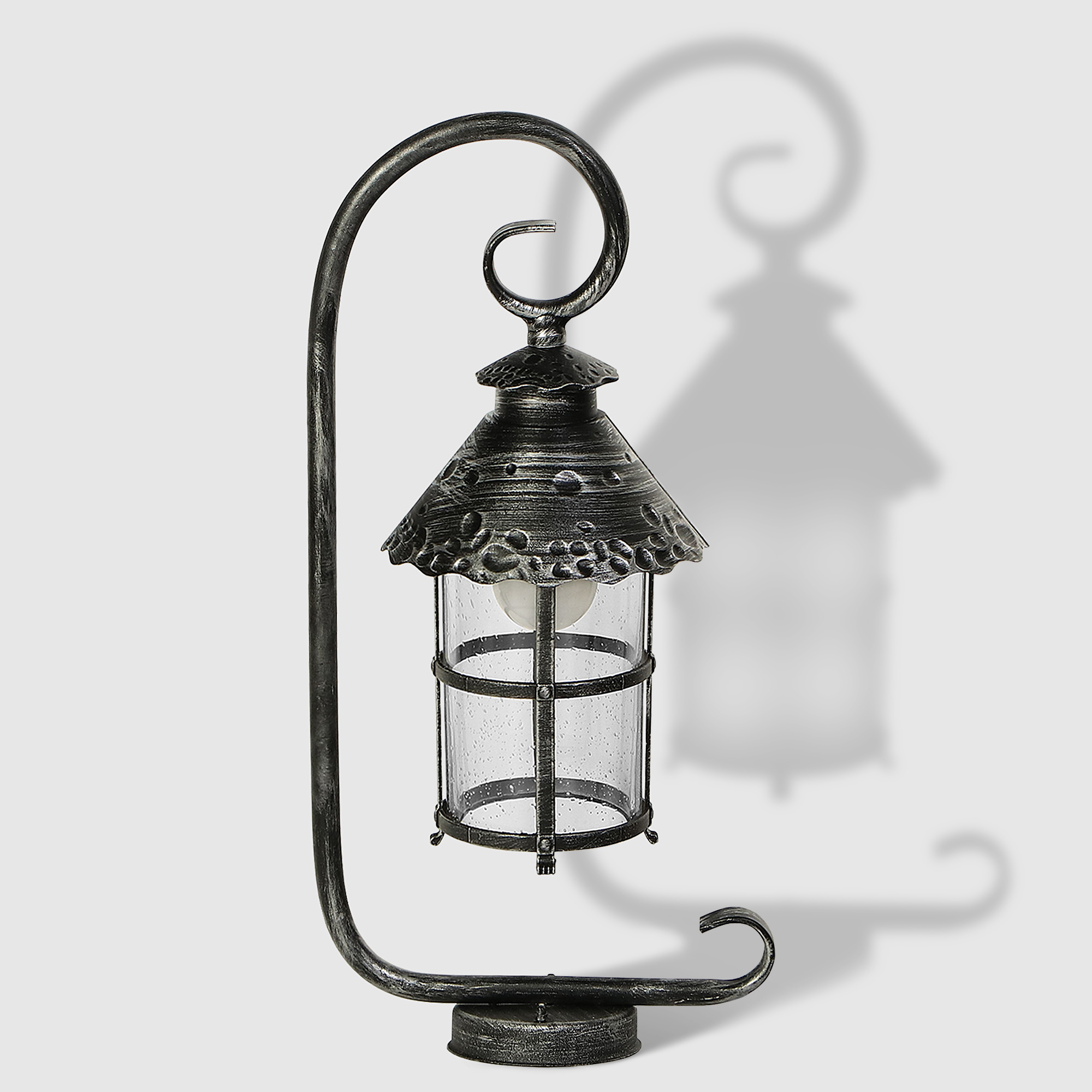 Светильник садовый Amber Lamp 8732B напольный IP23 E27 100Вт, чёрное серебро цена и фото
