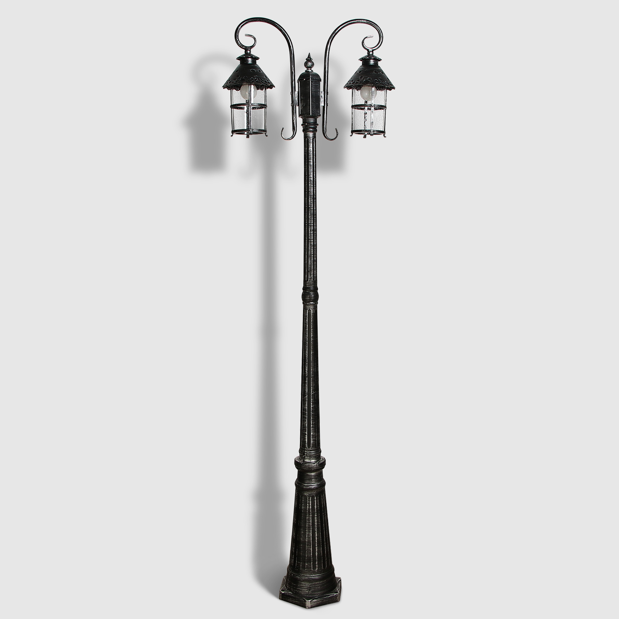 Светильник садовый Amber Lamp 9732-POLE 10 напольный IP44 E27 100Вт, черное серебро, цвет черное серебро, прозрачный - фото 1