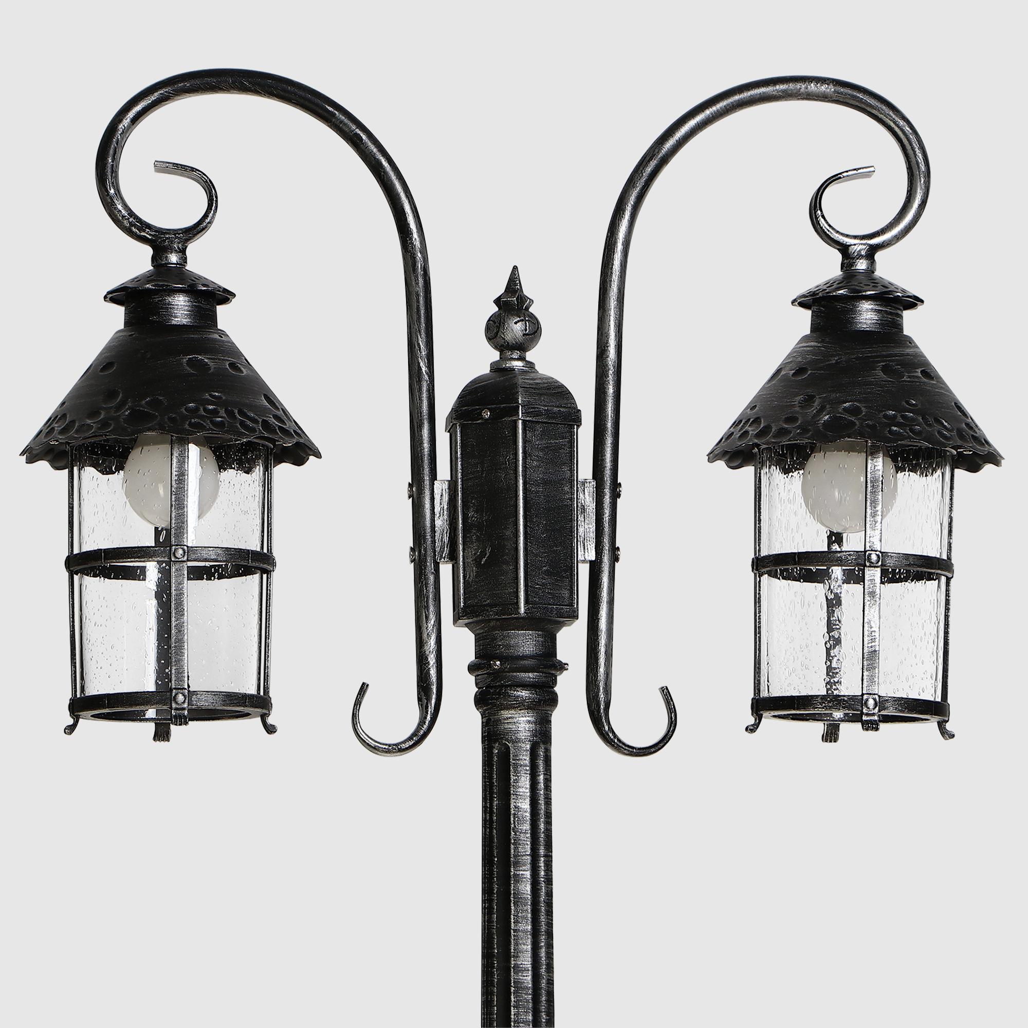 Светильник садовый Amber Lamp 9732-POLE 10 напольный IP44 E27 100Вт, черное серебро, цвет черное серебро, прозрачный - фото 3