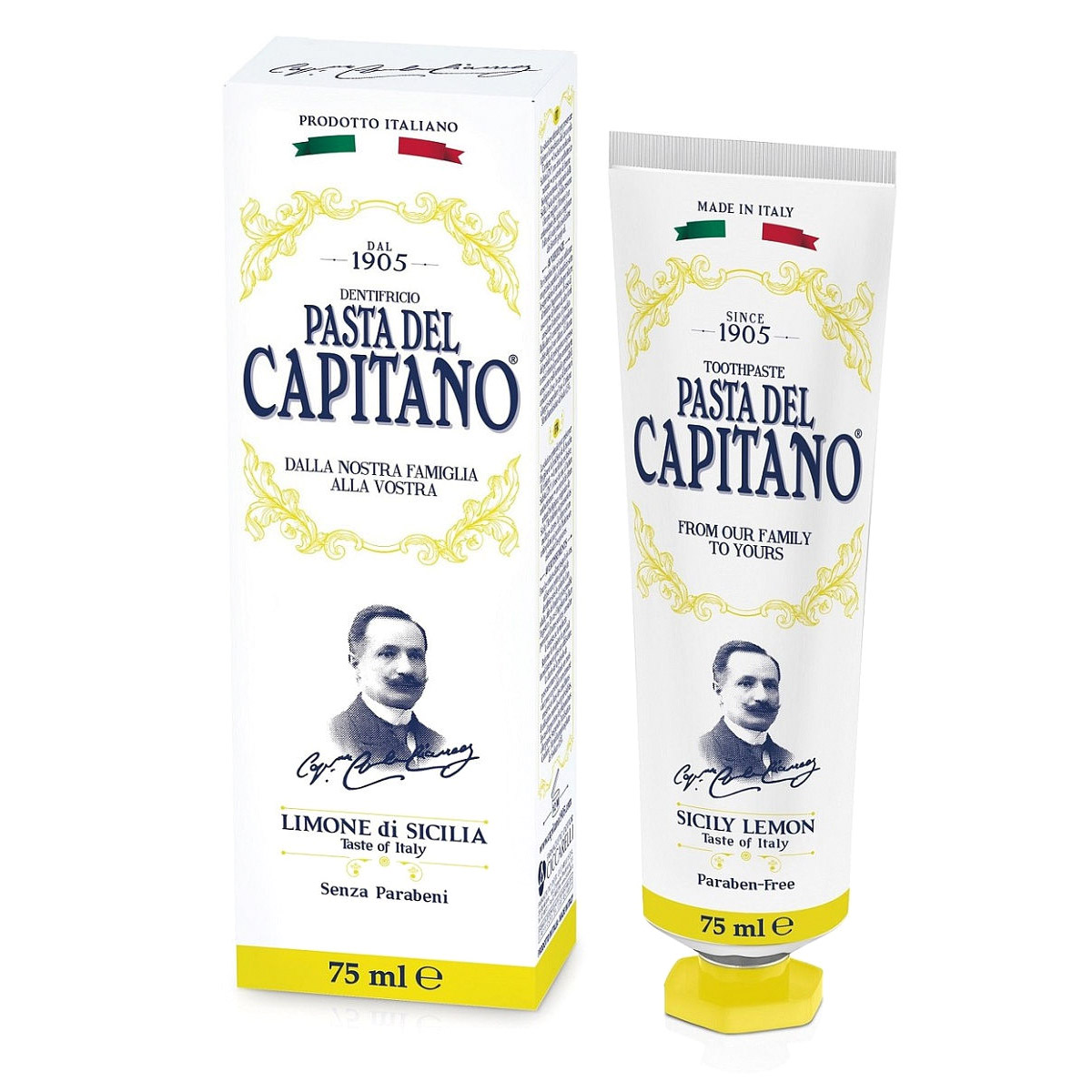 Премиум Зубная паста Pasta del Capitano Сицилийский лимон 75 мл