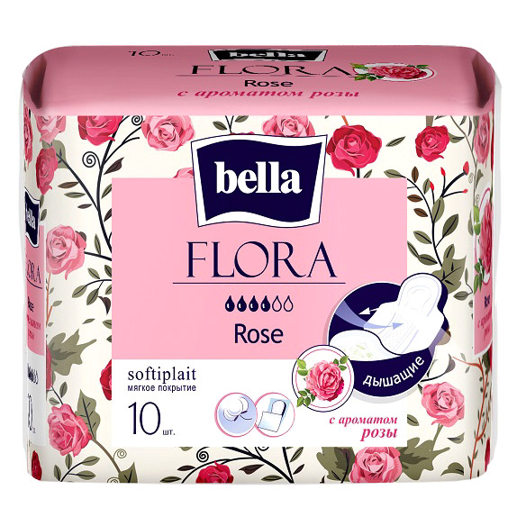 Прокладки гигиенические Bella Flora Rose Роза 10 шт