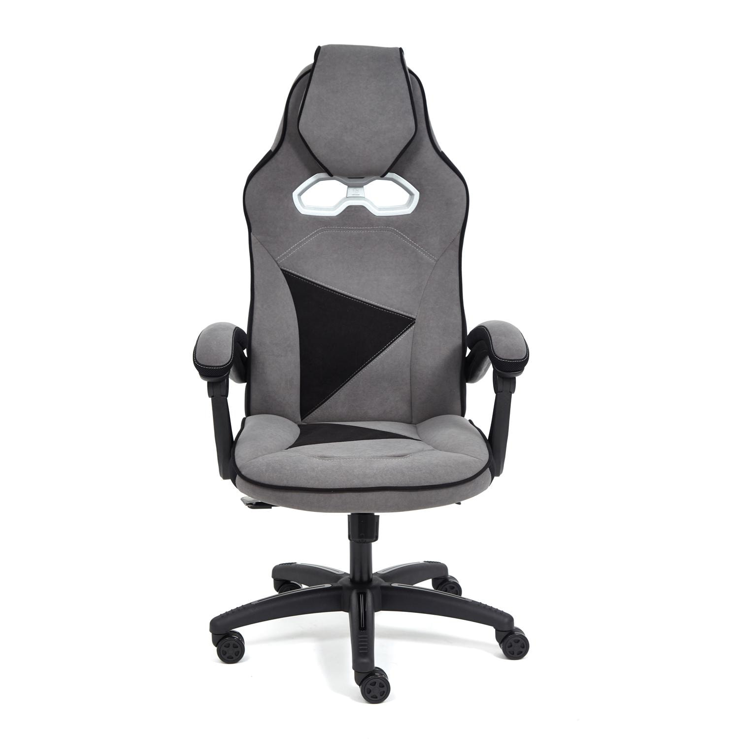 Кресло компьютерное ТС 67х49х142см флок серый/чёрный кресло компьютерное tc флок с перфорацией бежевое 67х50х131 см