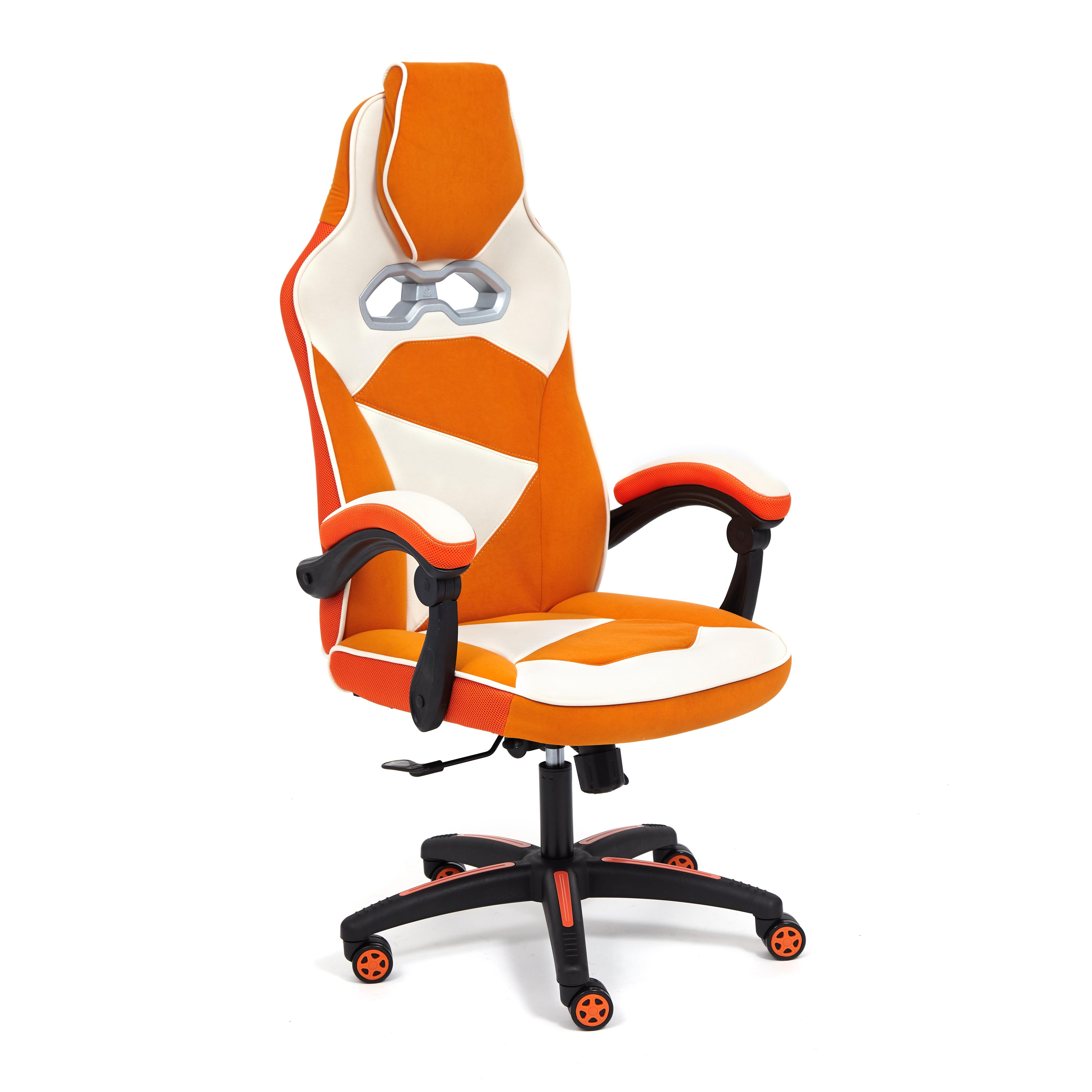 Кресло компьютерное ТС 67х49х142 см флок молочный/оранжевый кресло компьютерное tc флок бежевое 63х50х121 см