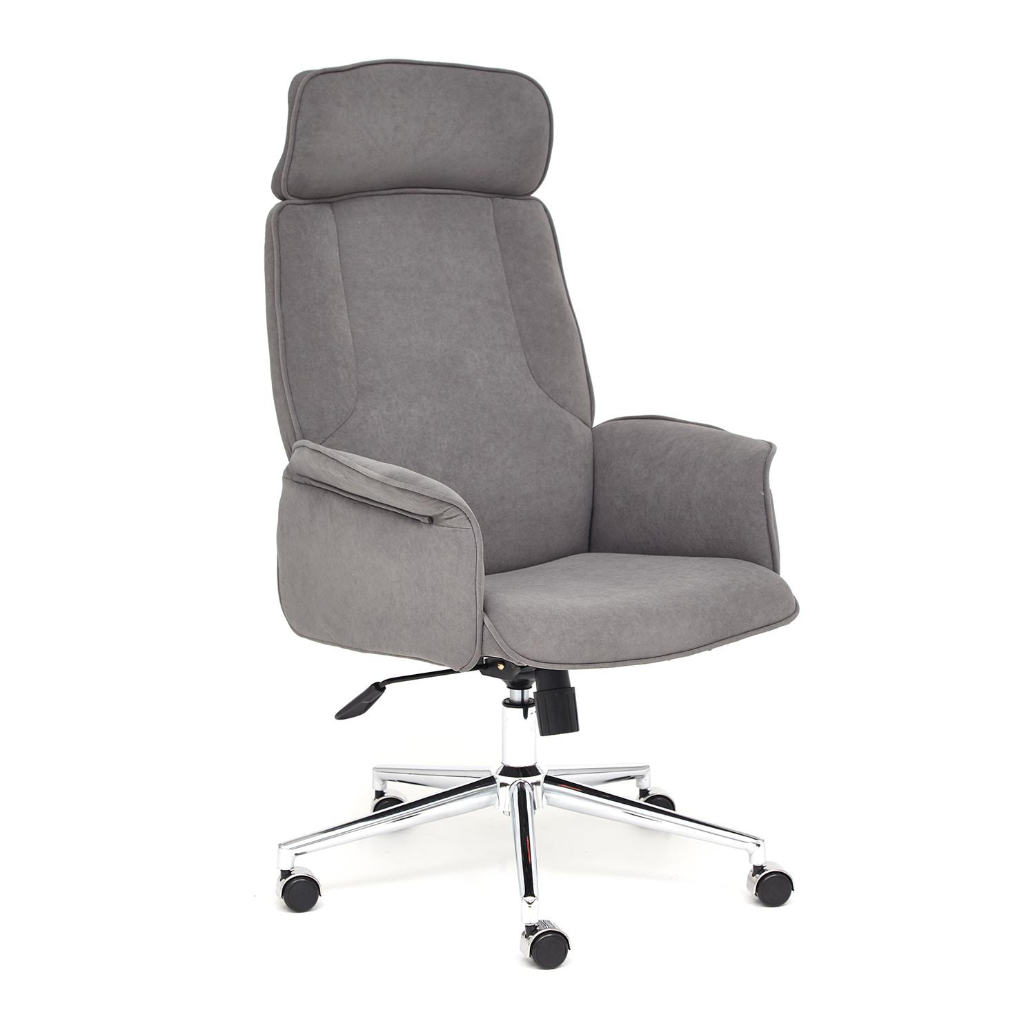 Кресло ТС 64х47х128 см флок серый компьютерное кресло tetchair кресло trendy 22 флок ткань серый 29 tw 12