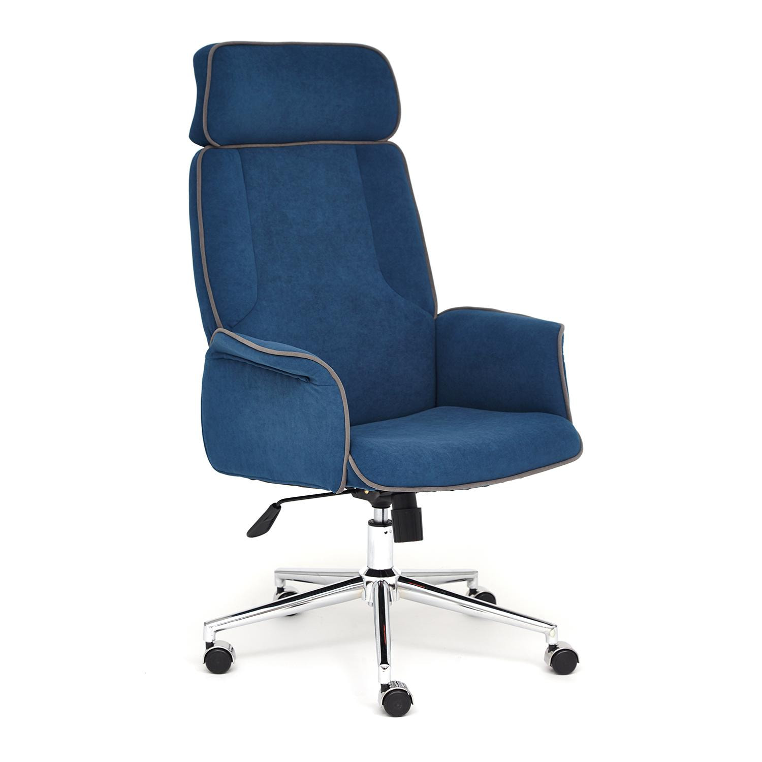 Кресло ТС 64х47х128 см флок синий кресло компьютерное tc флок с перфорацией серое 67х50х131 см