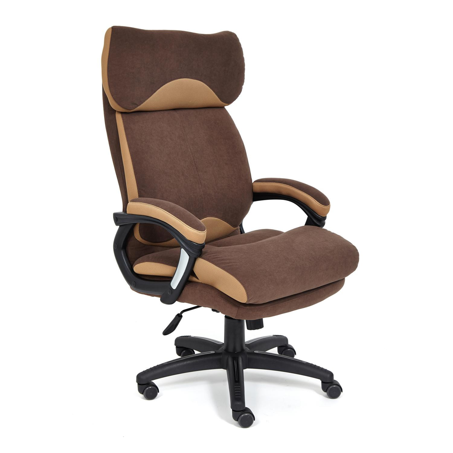 Кресло ТС 70х48х129 см флок/ткань коричневый/бронза кресло компьютерное tc driver флок коричневое 55х49х126 см