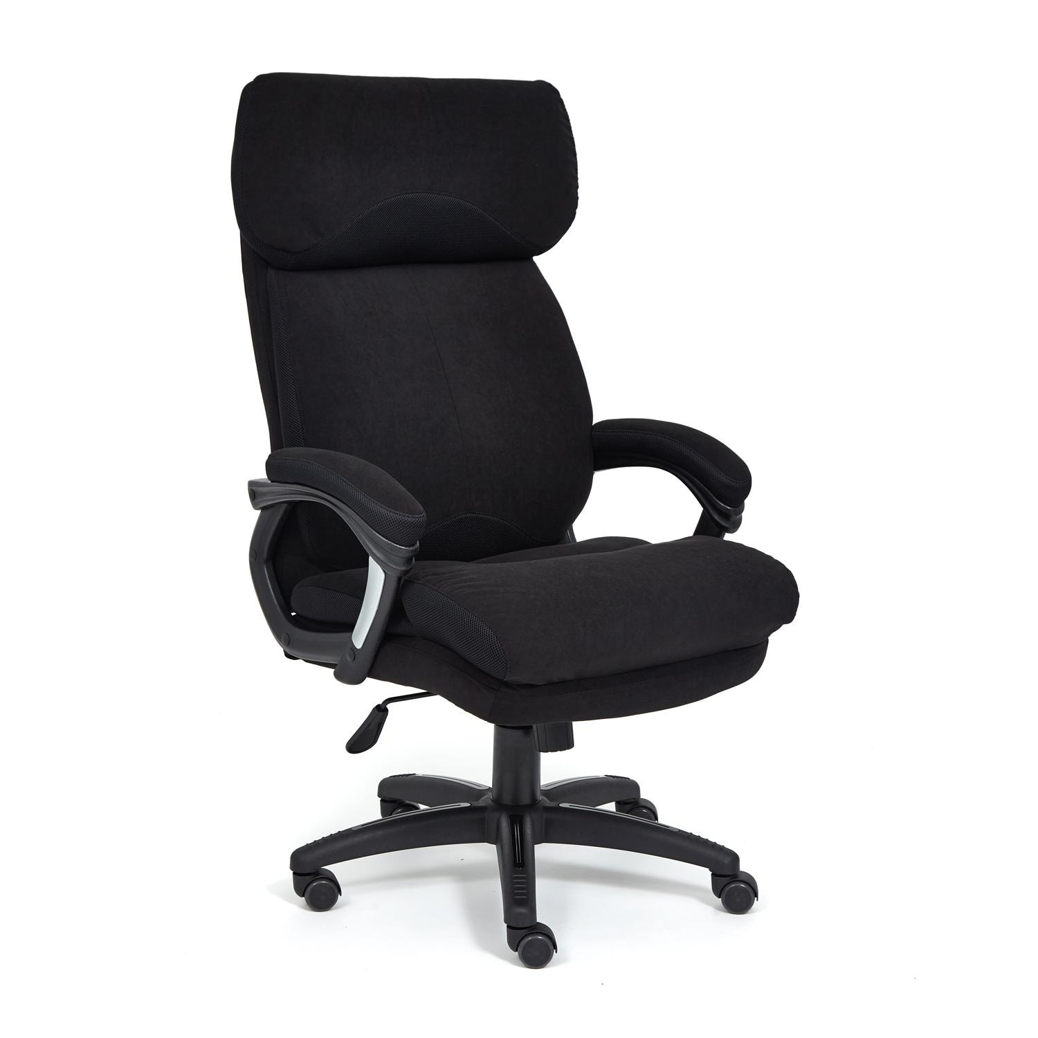 Кресло ТС 70х48х129 см флок/ткань черный/черный
